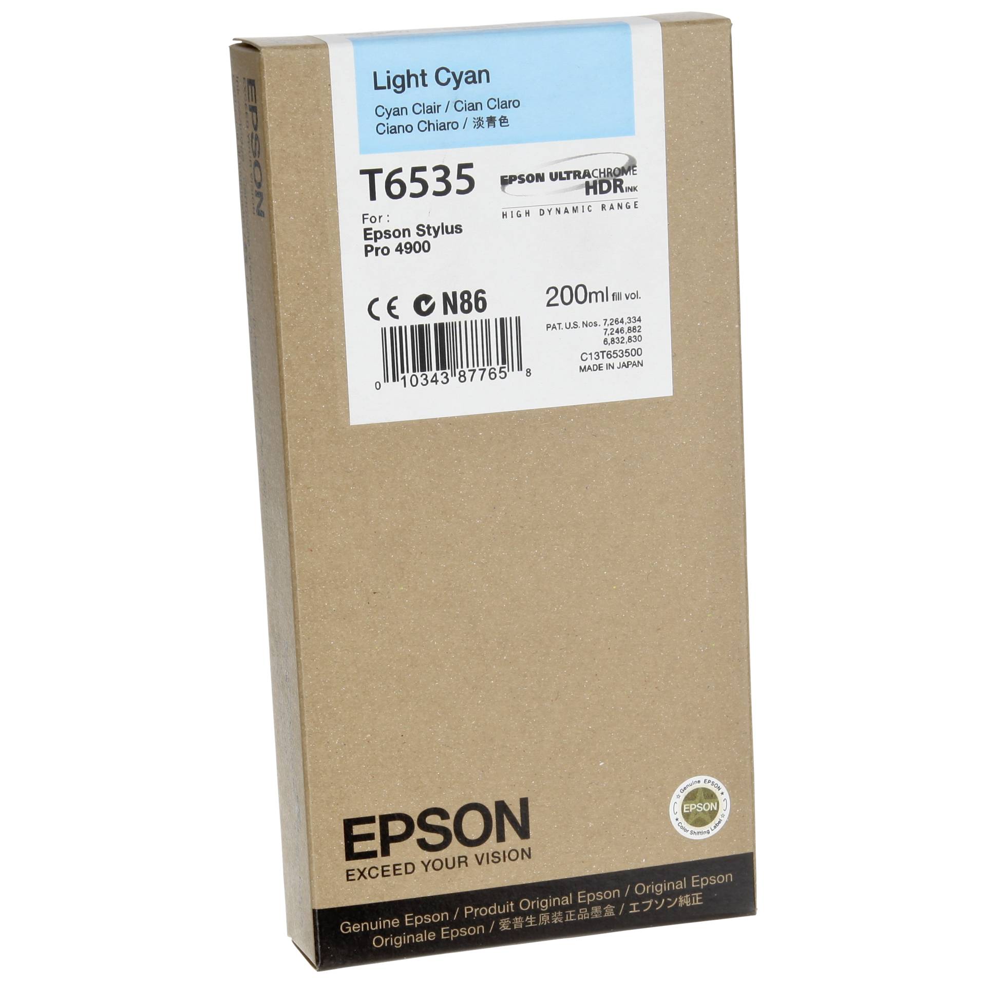 Epson ink cartridge light cyan T 653 200 ml T 6535