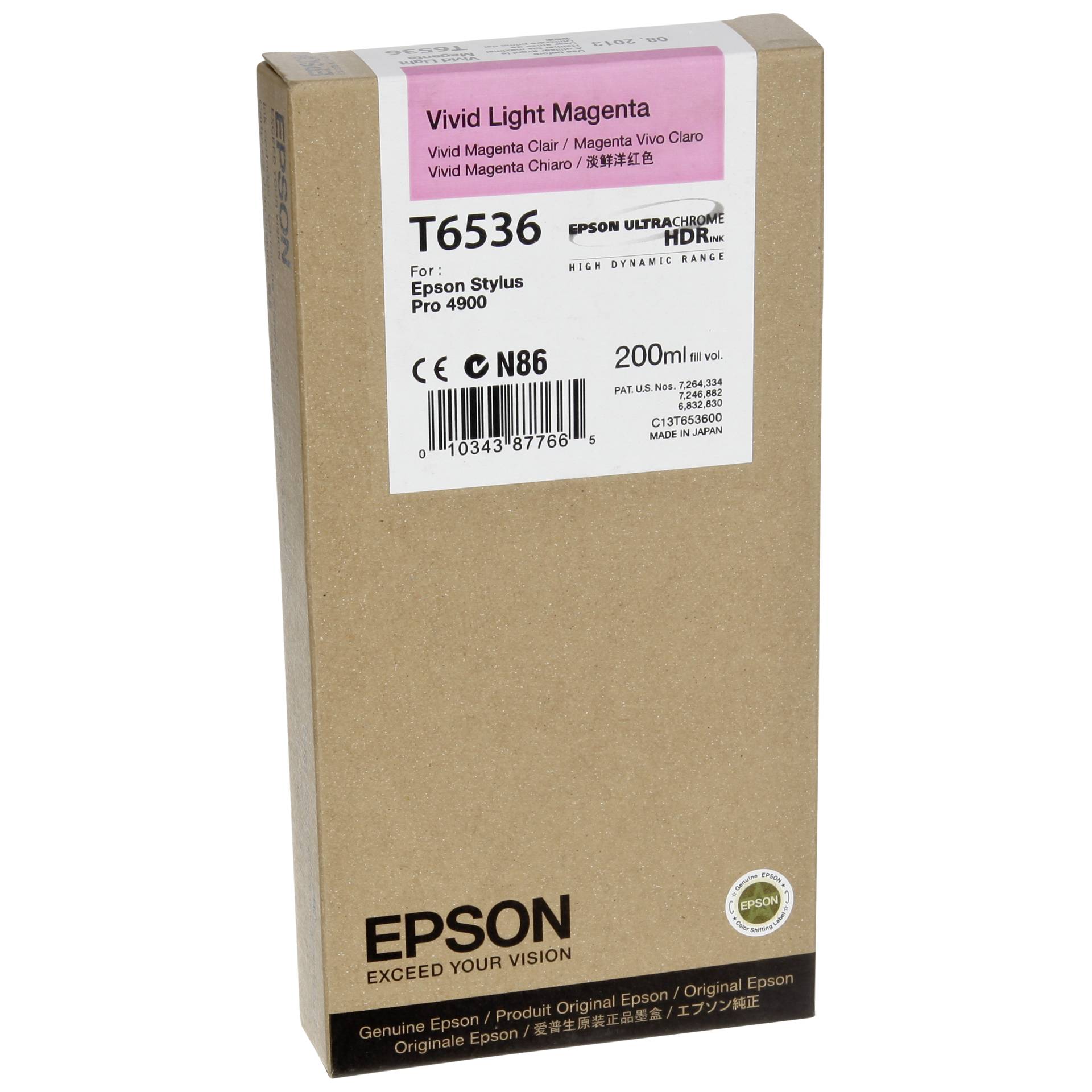 Epson ink cartridge vivid light magenta T 653 200 ml T 6536