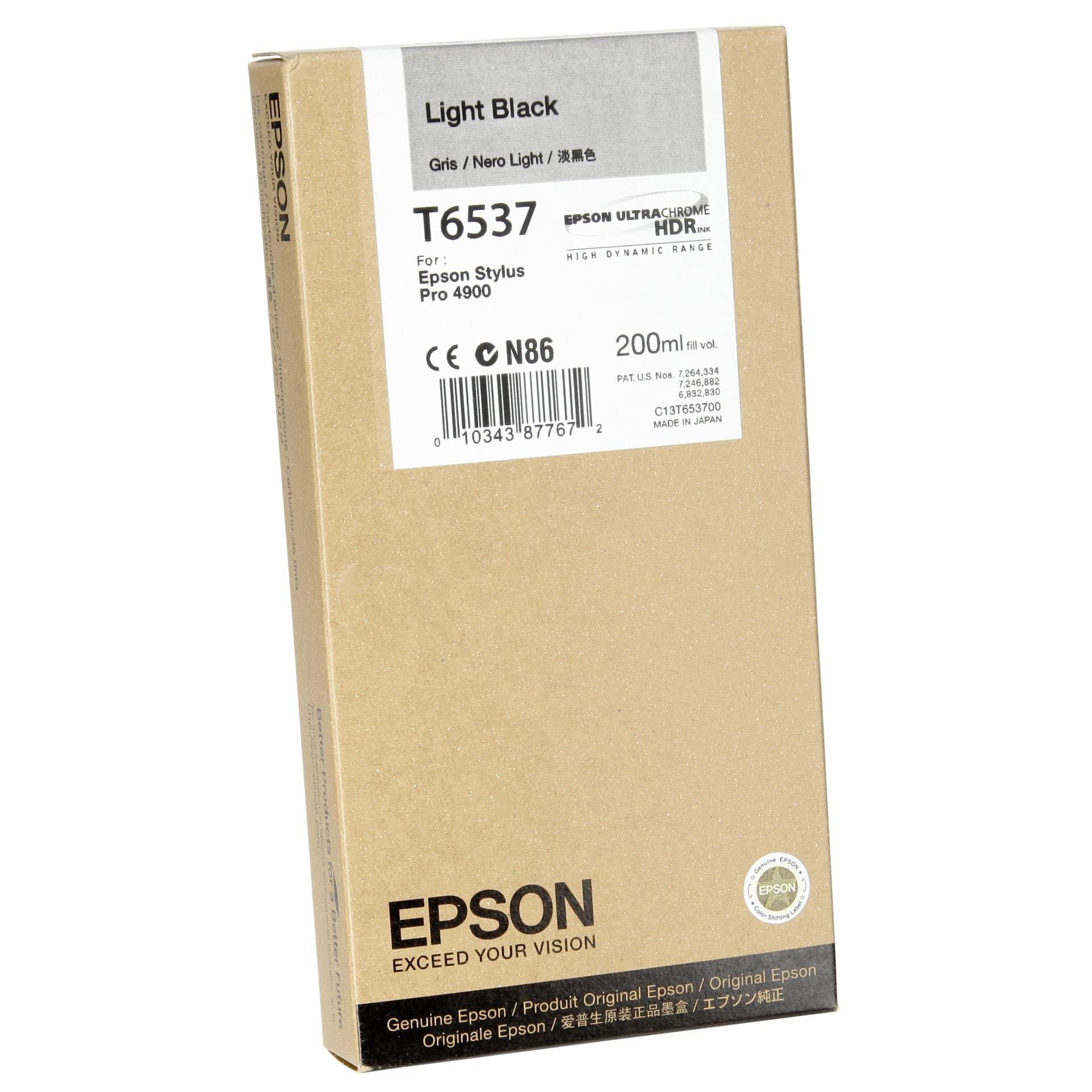 Epson ink cartridge light black T 653 200 ml T 6537