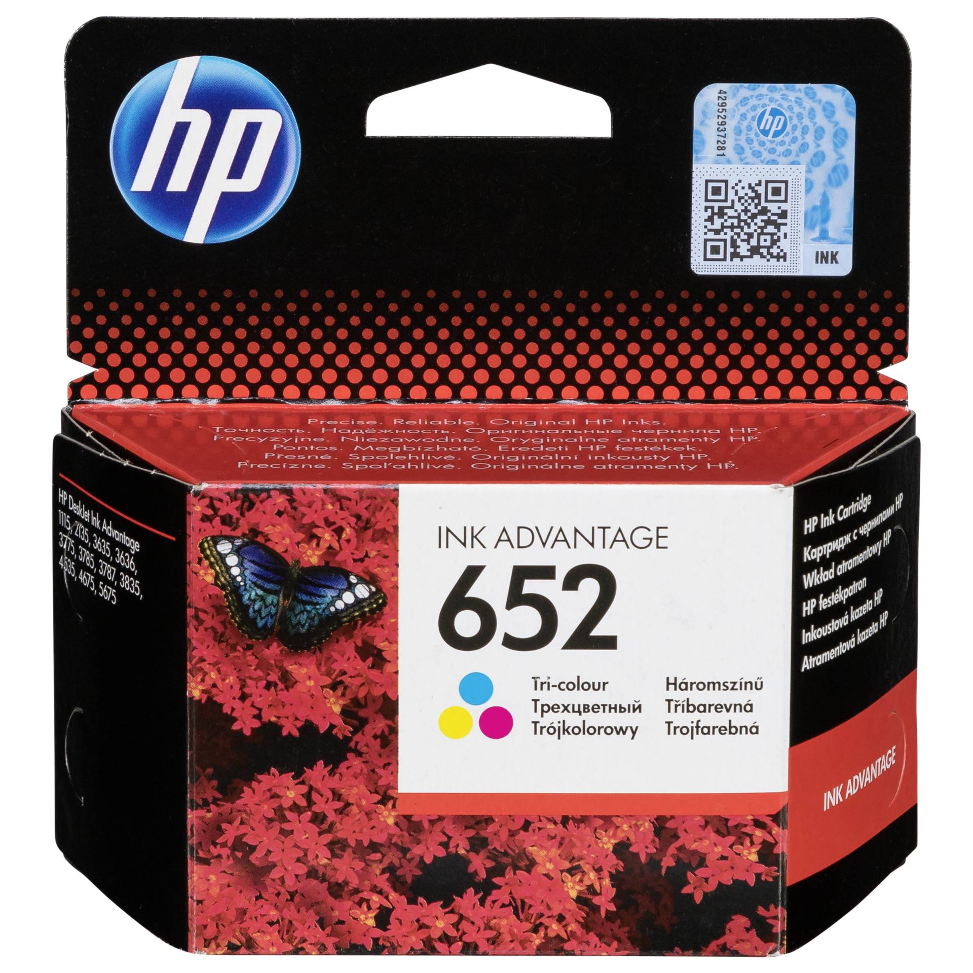 HP F6V24AE ink cartridge 3-farbig No. 652