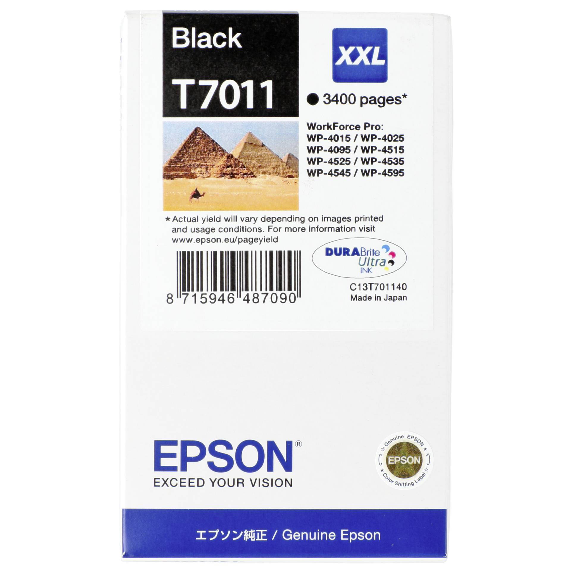 Epson ink cartridge XXL black T 701 WorkForce Pro T 7011