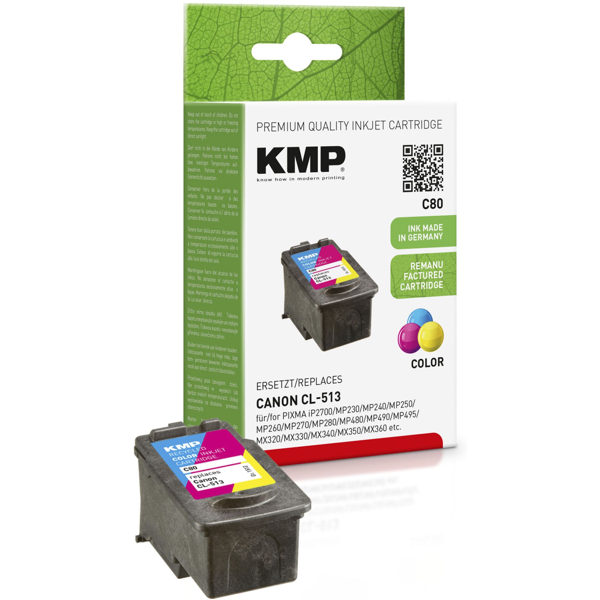 KMP C80 ink cartridge color compatible with Canon CL-513