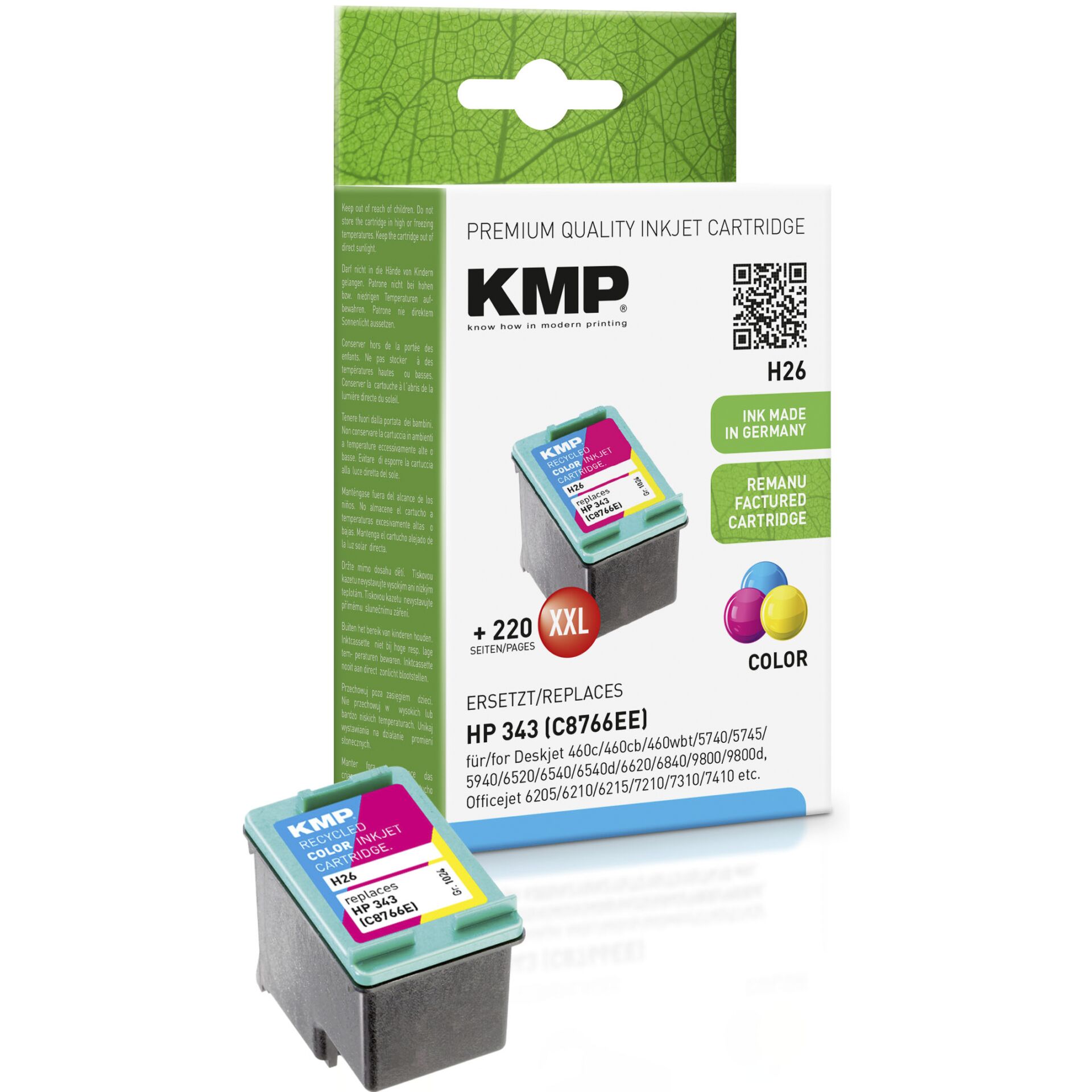 KMP H26 ink cartridge color compatible with HP C 8766 E