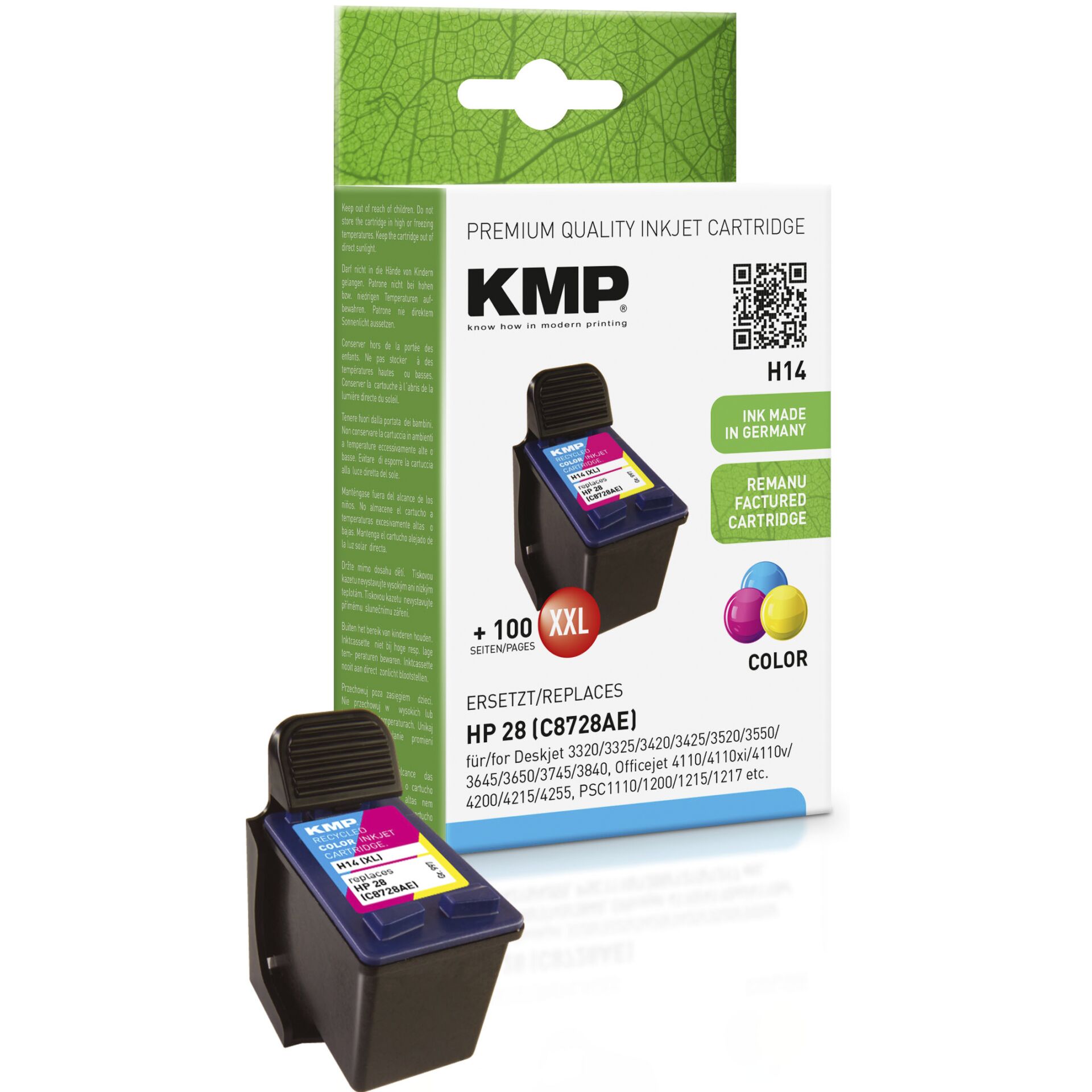 KMP H14 ink cartridge color compatible with HP C 8728 AE