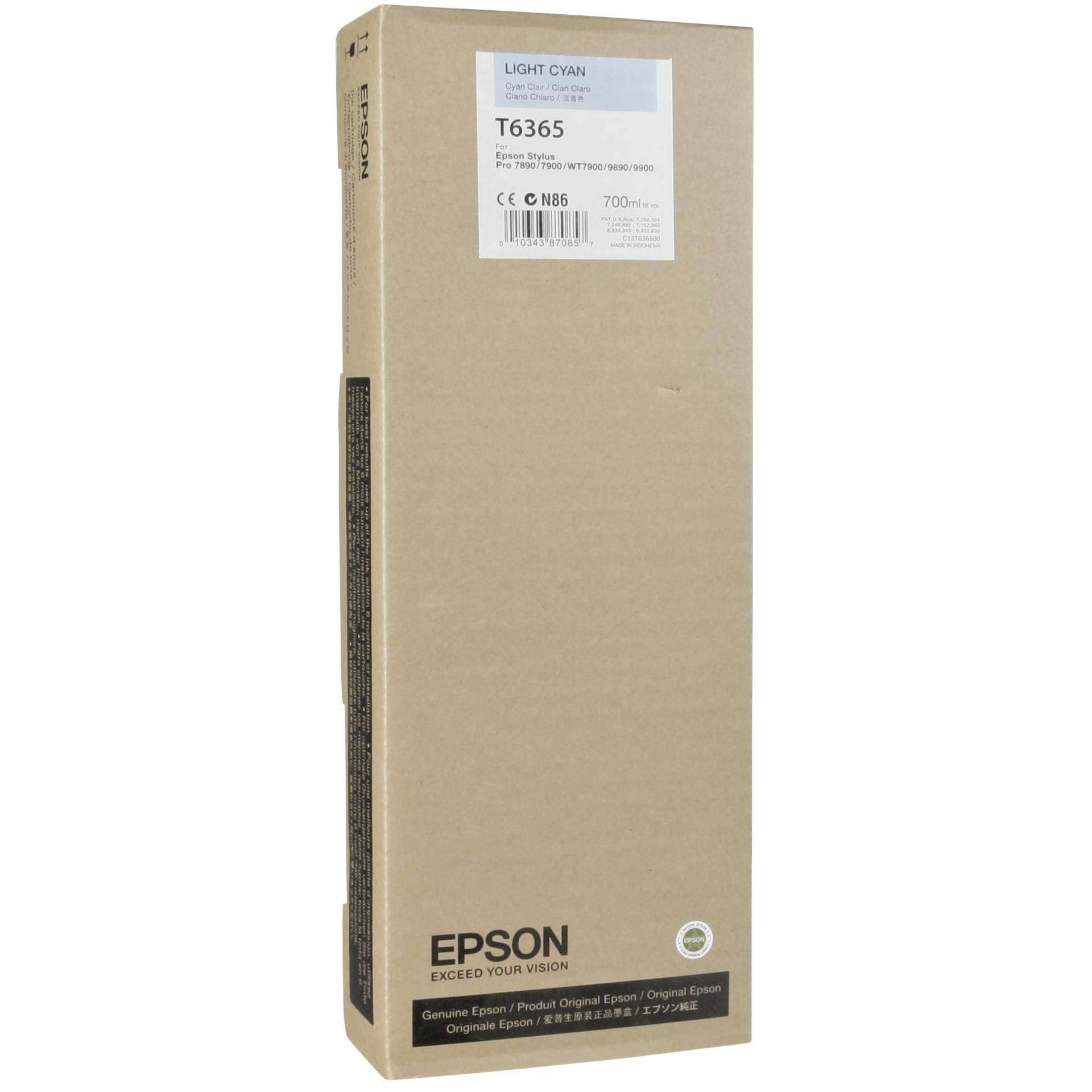 Epson ink cartridge light cyan T 636 700 ml T 6365