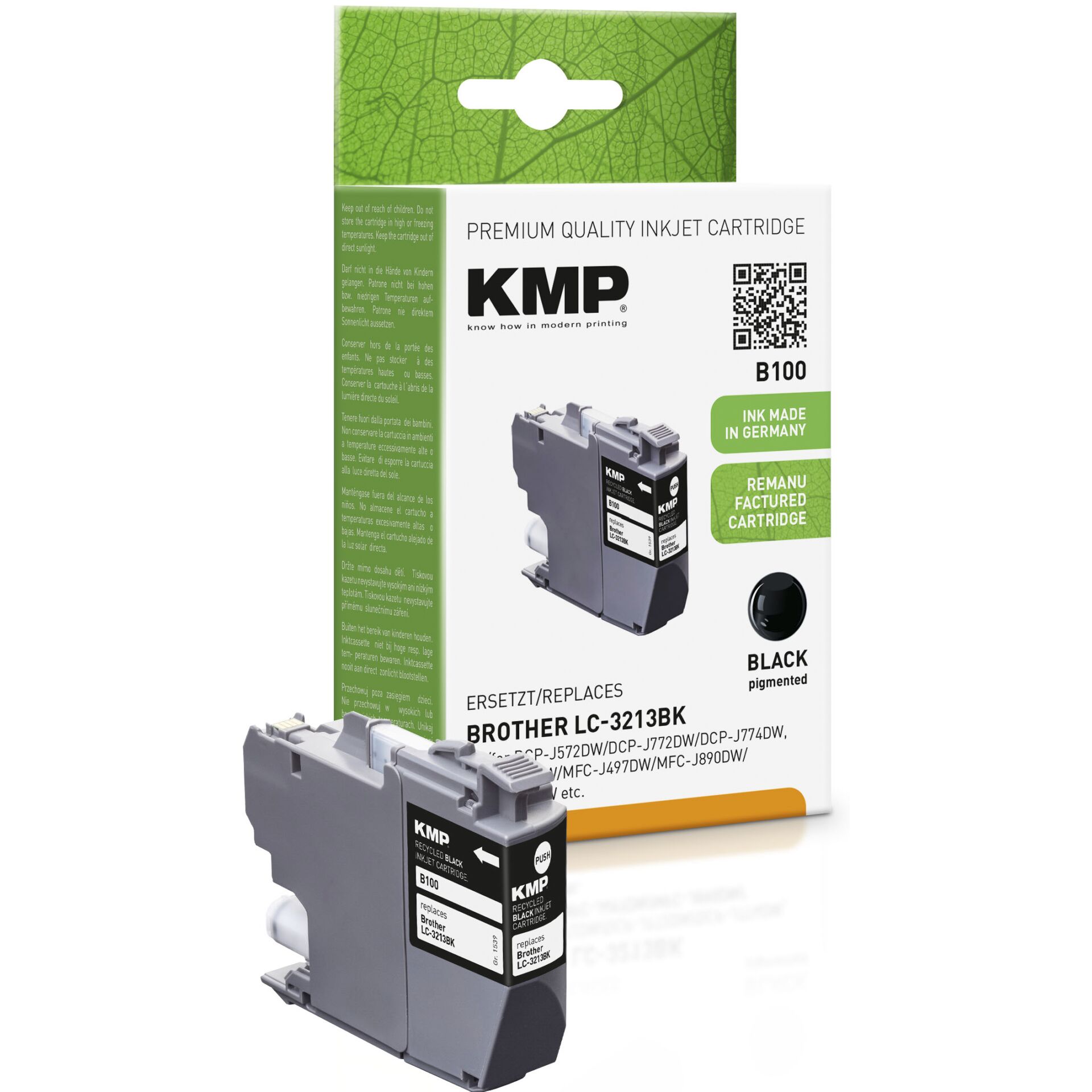 KMP B100 ink cartridge black compatible w. Brother LC-3213BK