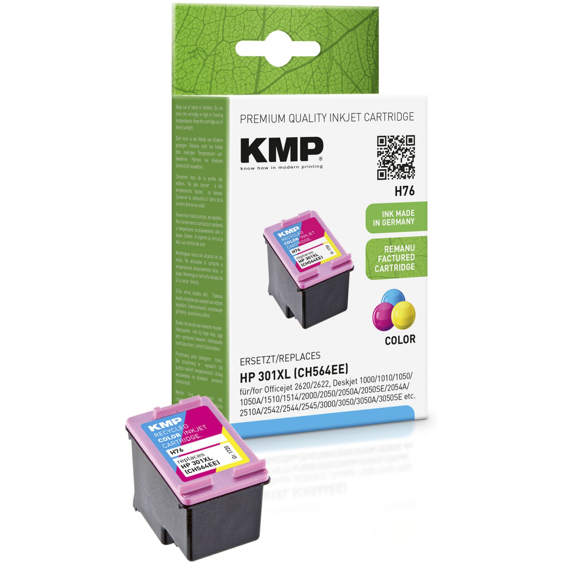 KMP H76 ink cartridge color compatible with HP CH 564 EE