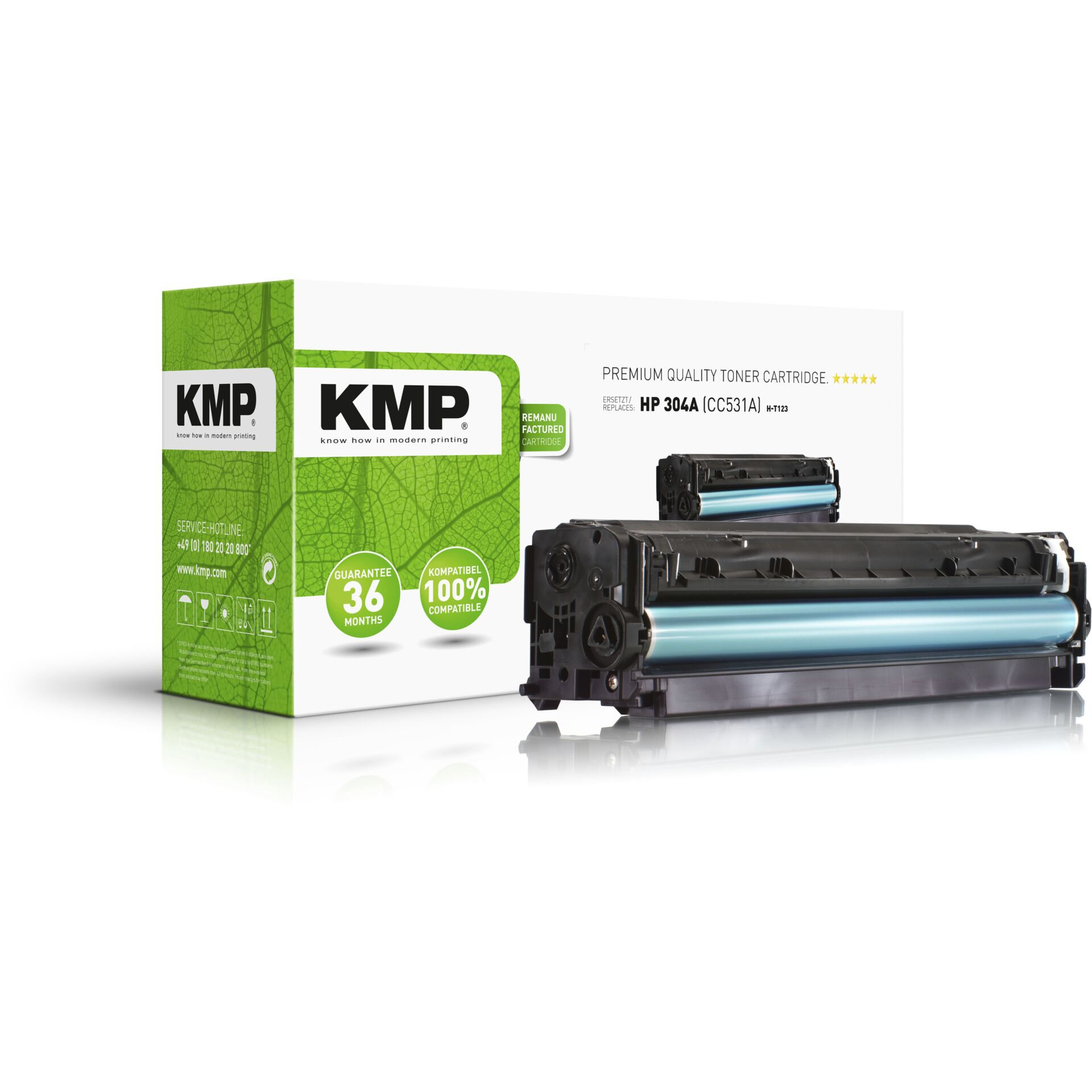 KMP H-T123 Toner cyan compatible with HP CC 531 A