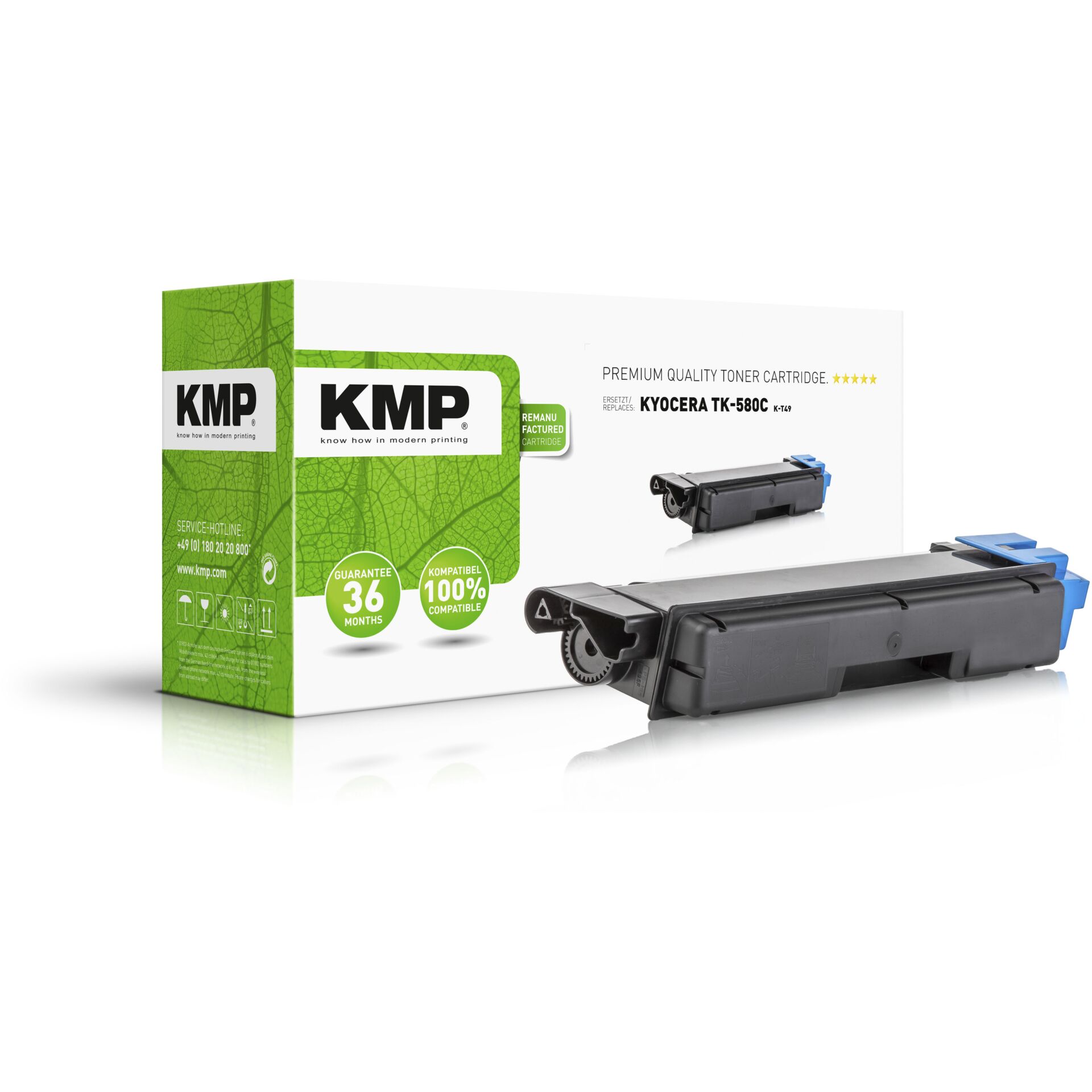 KMP K-T49 Toner cyan compatible with Kyocera TK-580 C