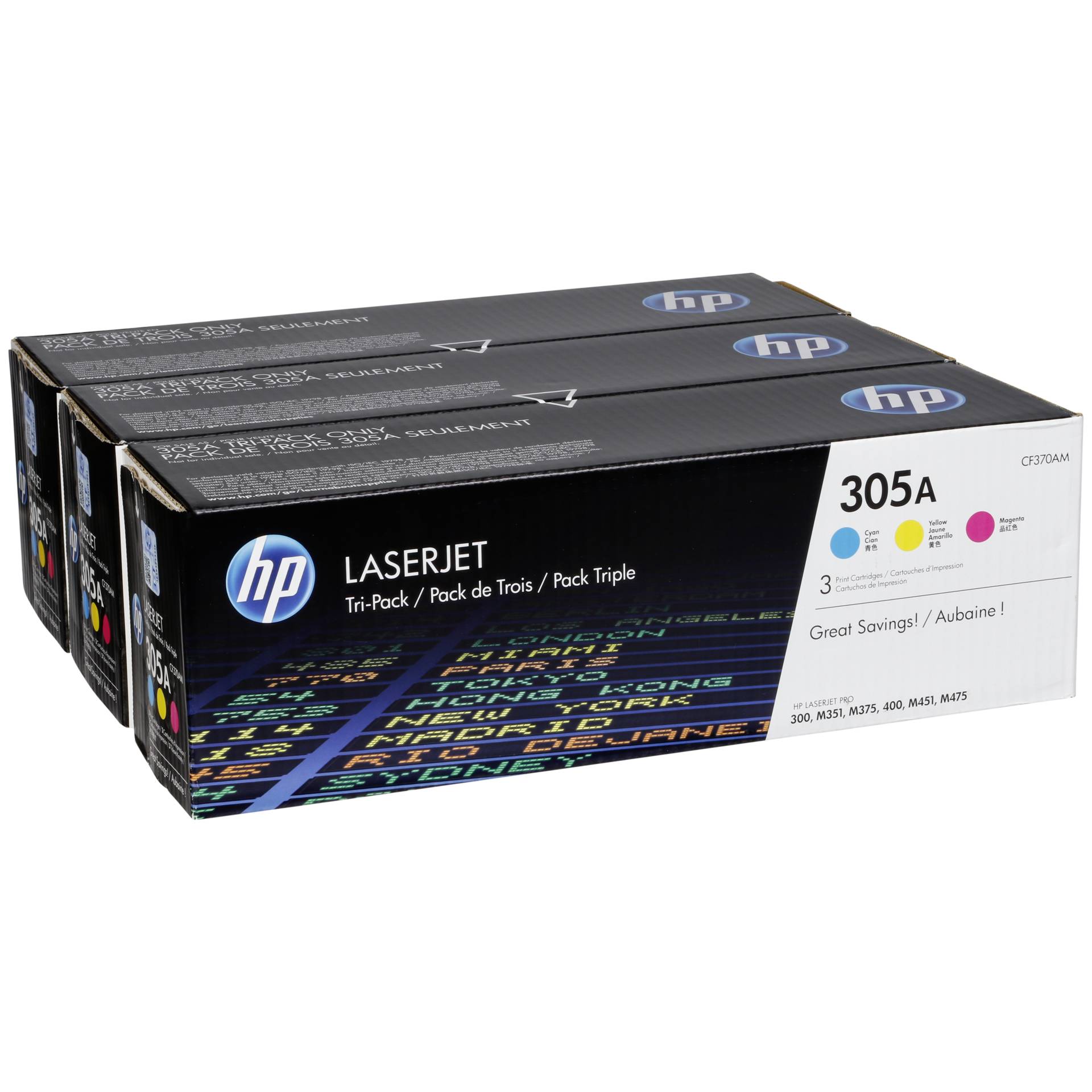 HP Toner Multi Pack CF 370 AM C/M/Y No. 305 A