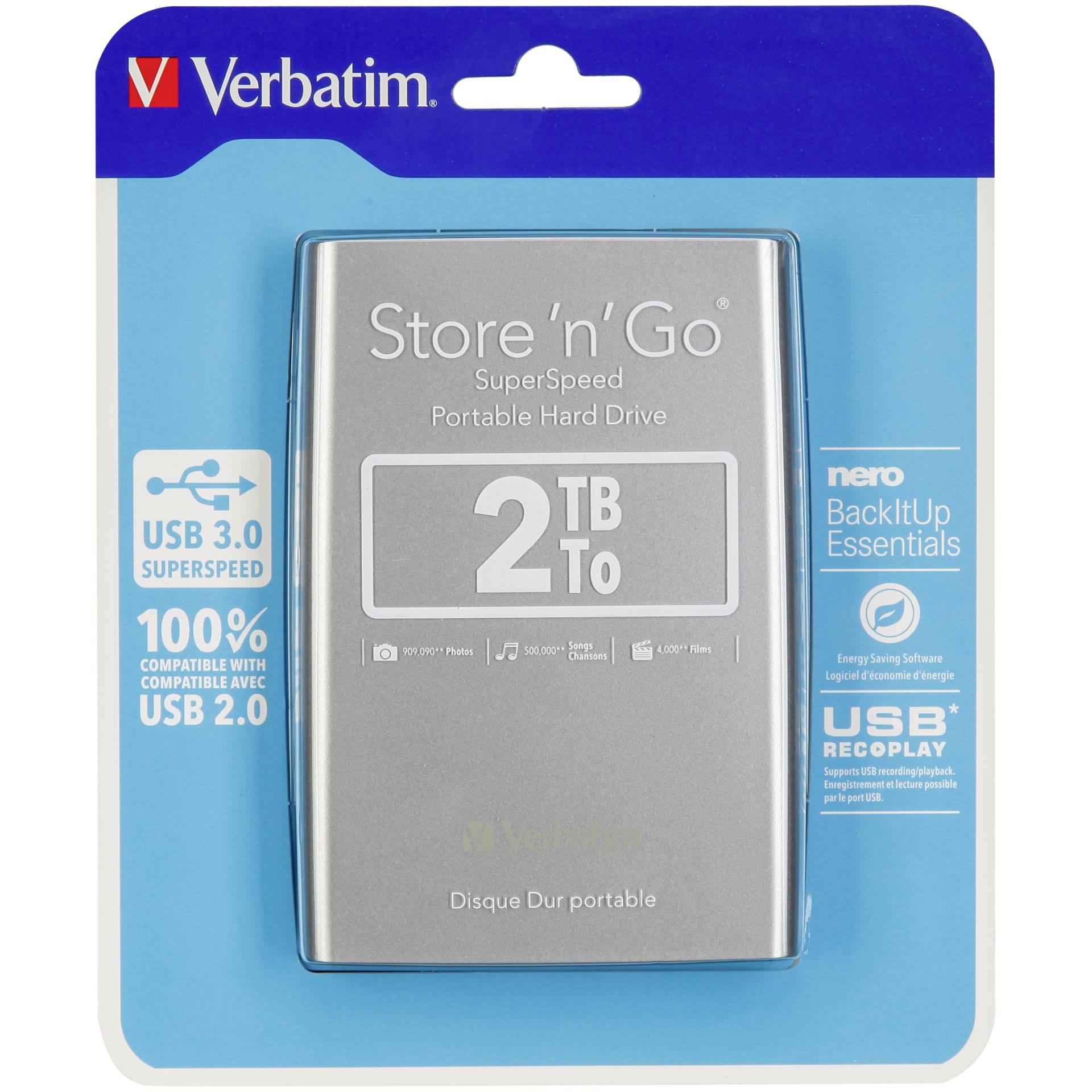 Verbatim Store n Go 2,5 2TB USB 3.0 silver 53189