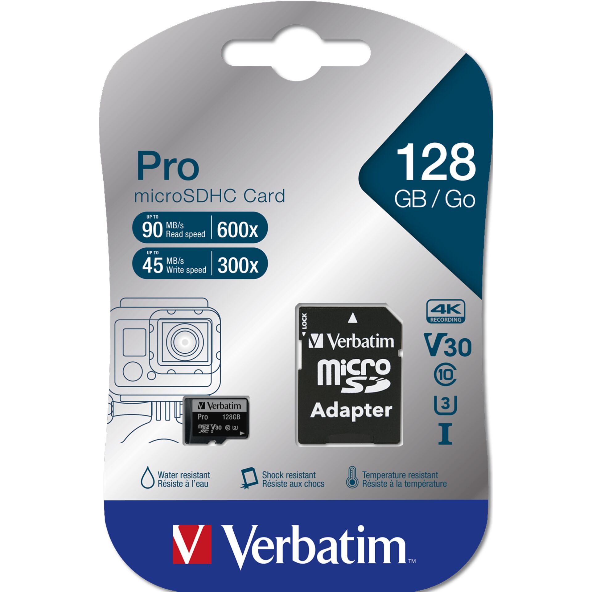 Verbatim microSDXC Pro 128GB Class 10 UHS-I incl Adapter