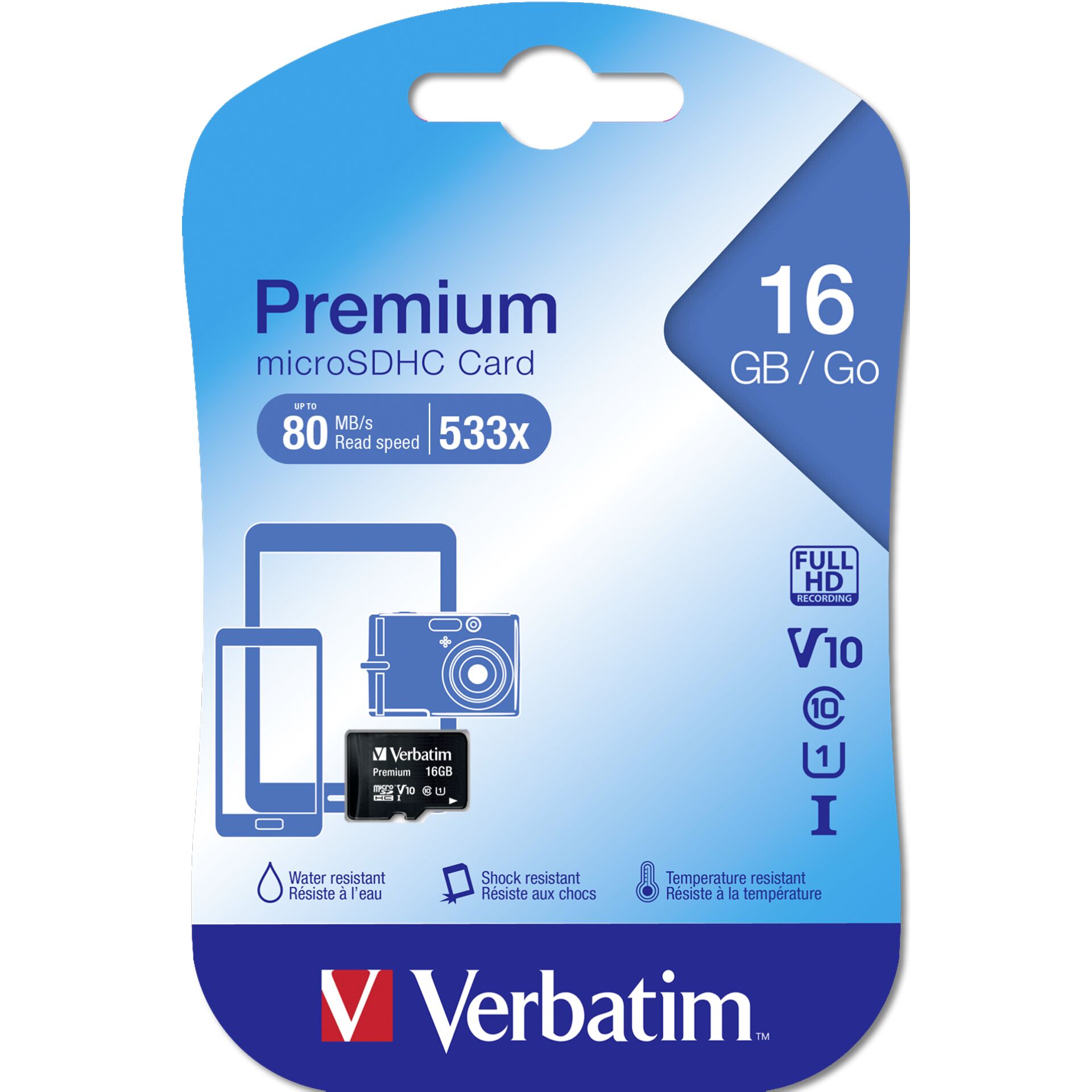Verbatim microSDHC 16GB Class 10 UHS-I 44010