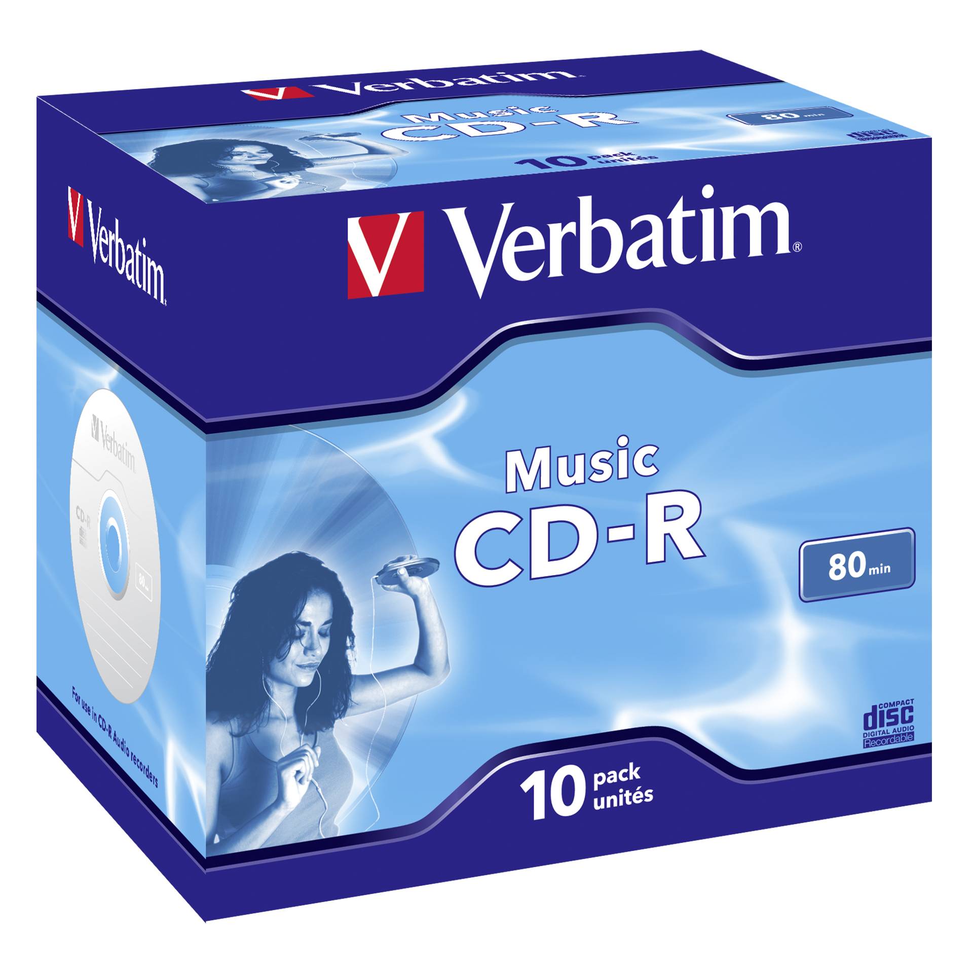 1x10 Verbatim CD-R 80 / 700MB Audio Color Live it Jewel Case
