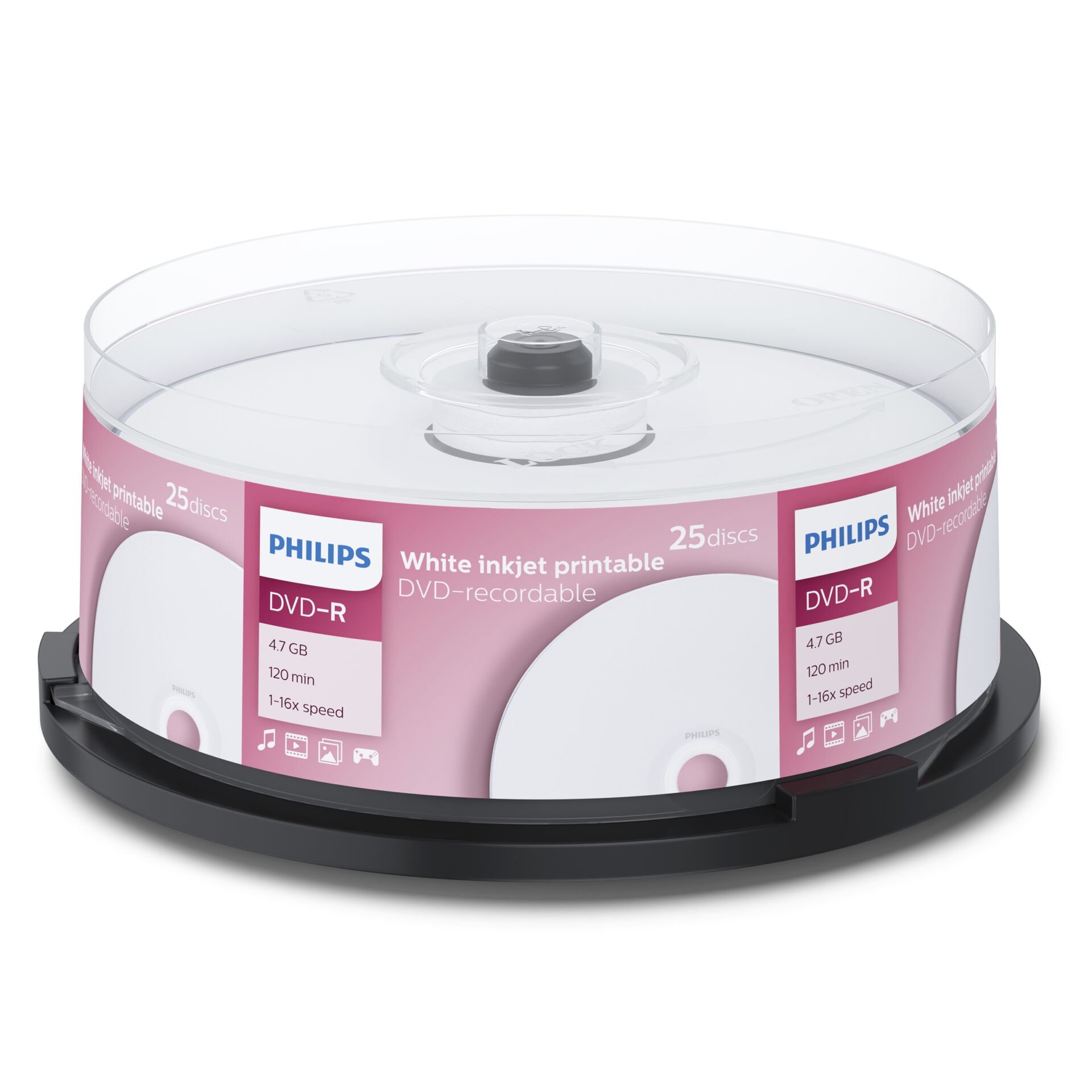 1x25 Philips DVD-R 4,7GB 16x IW SP