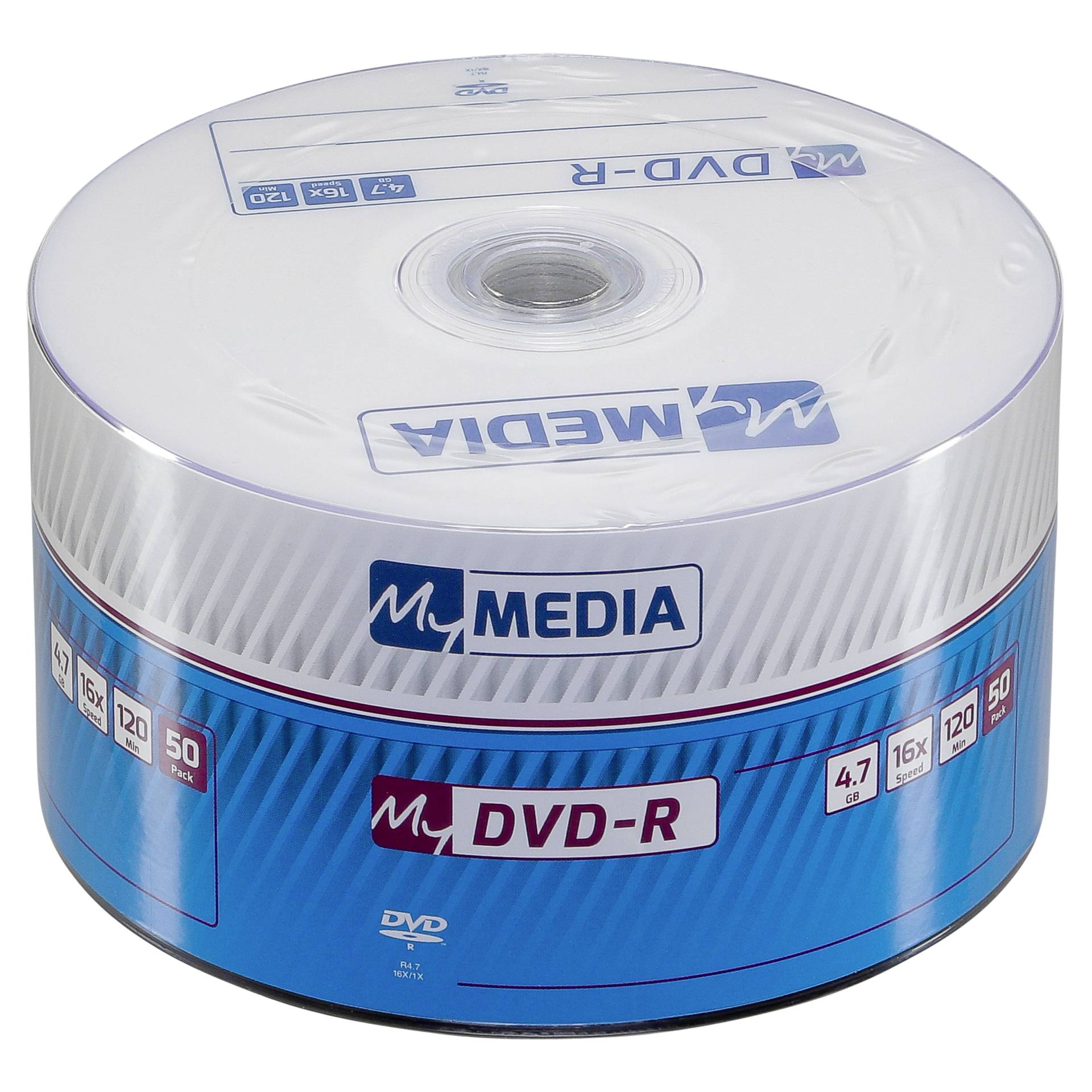 1x50 MyMedia DVD-R 4,7GB 16x Speed matt silver Wrap