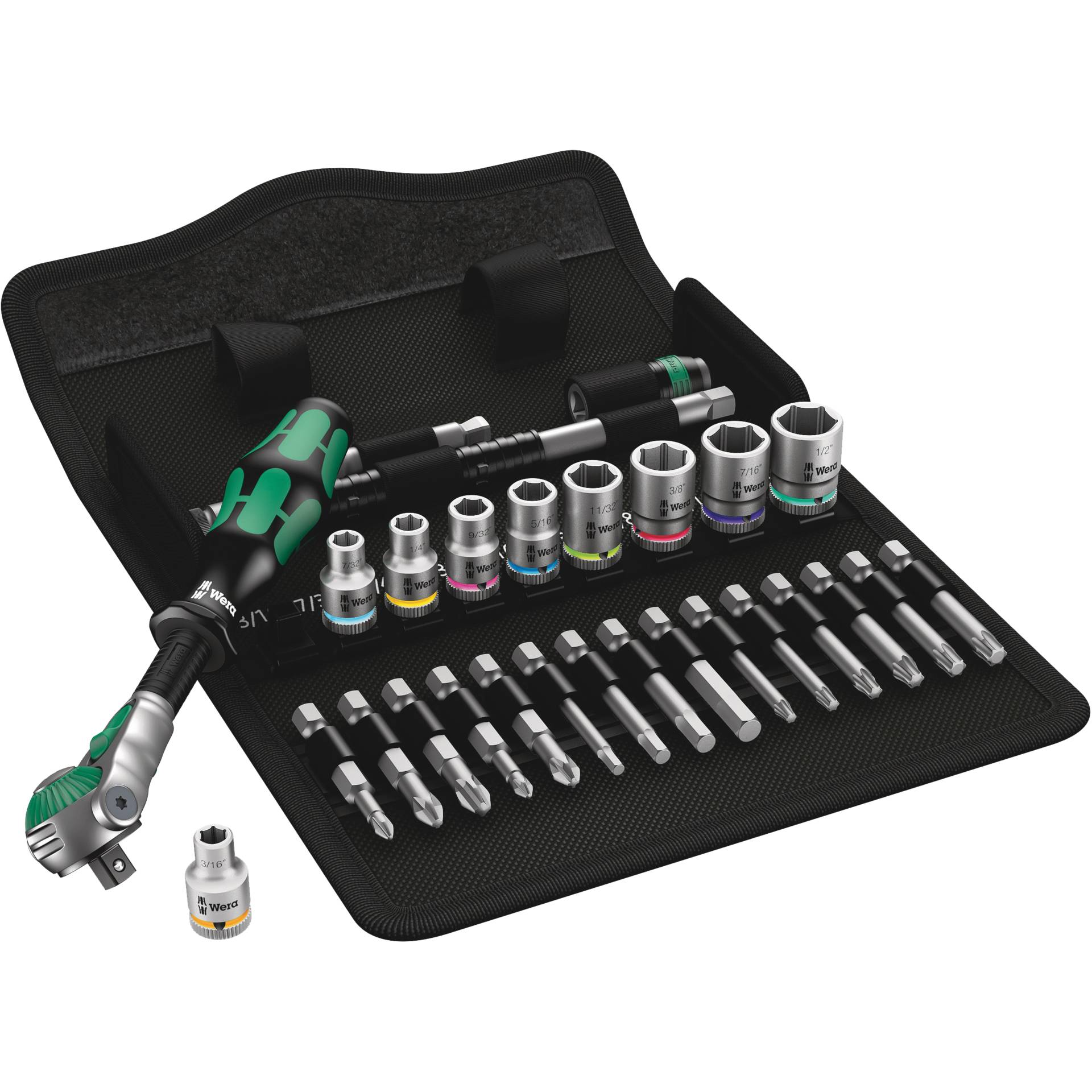 Wera 8100 SA 9 Zyklop Speed- Ratchet Set, 1/4 Drive imperial