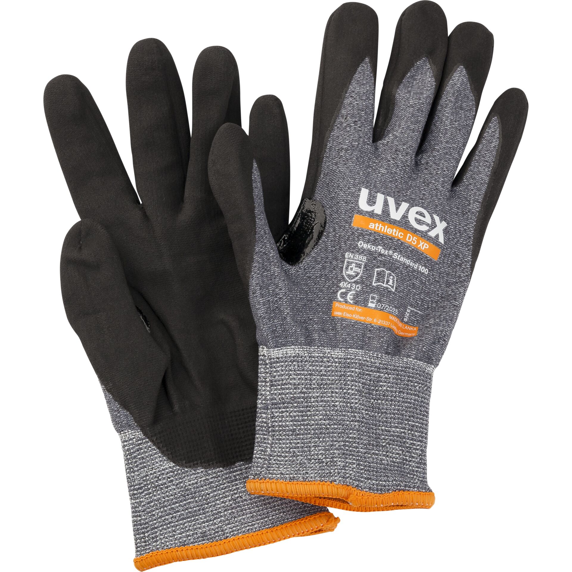 uvex athletic D5 XP cut protection glove size 9