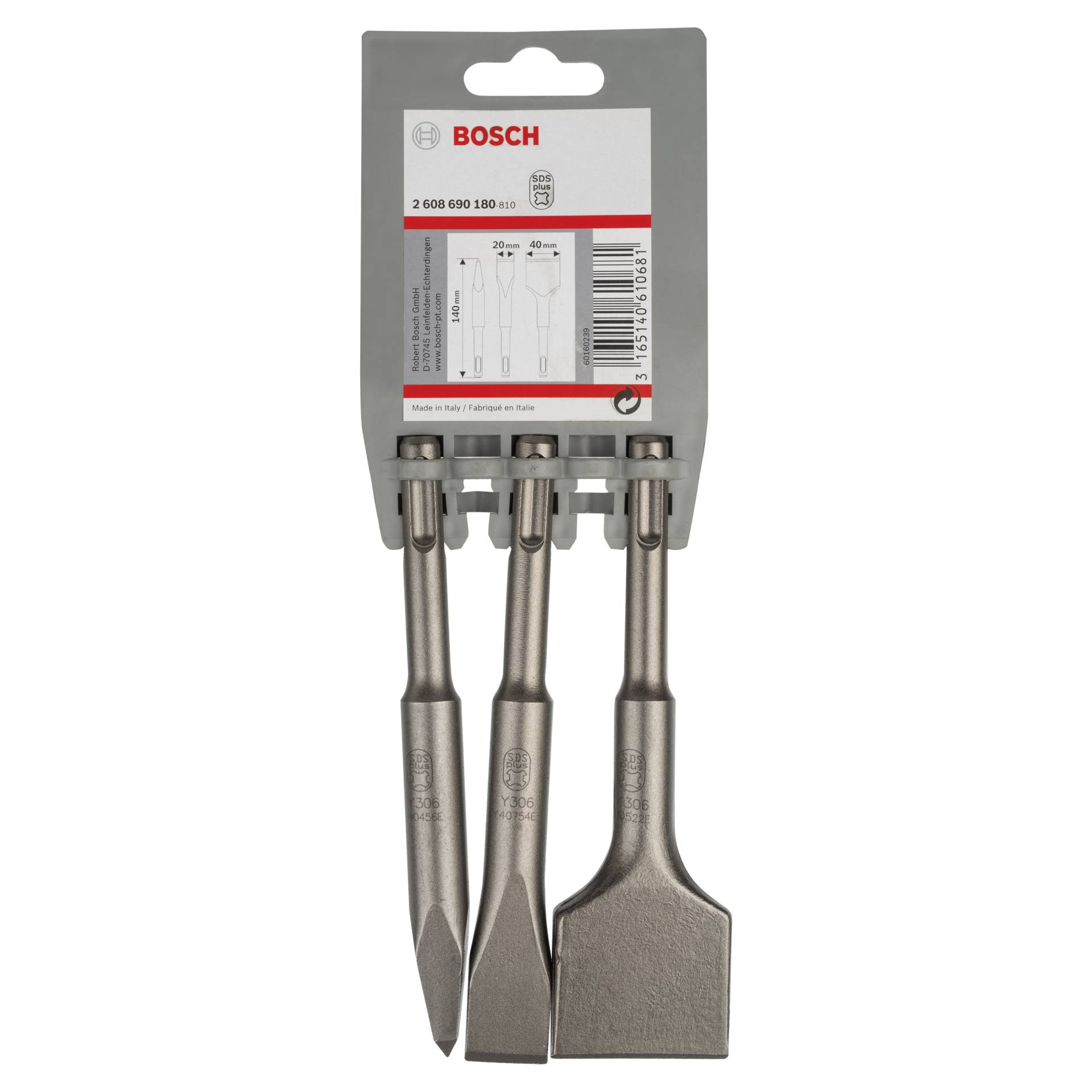 Bosch chisel set SDS plus 3 pcs 140 mm