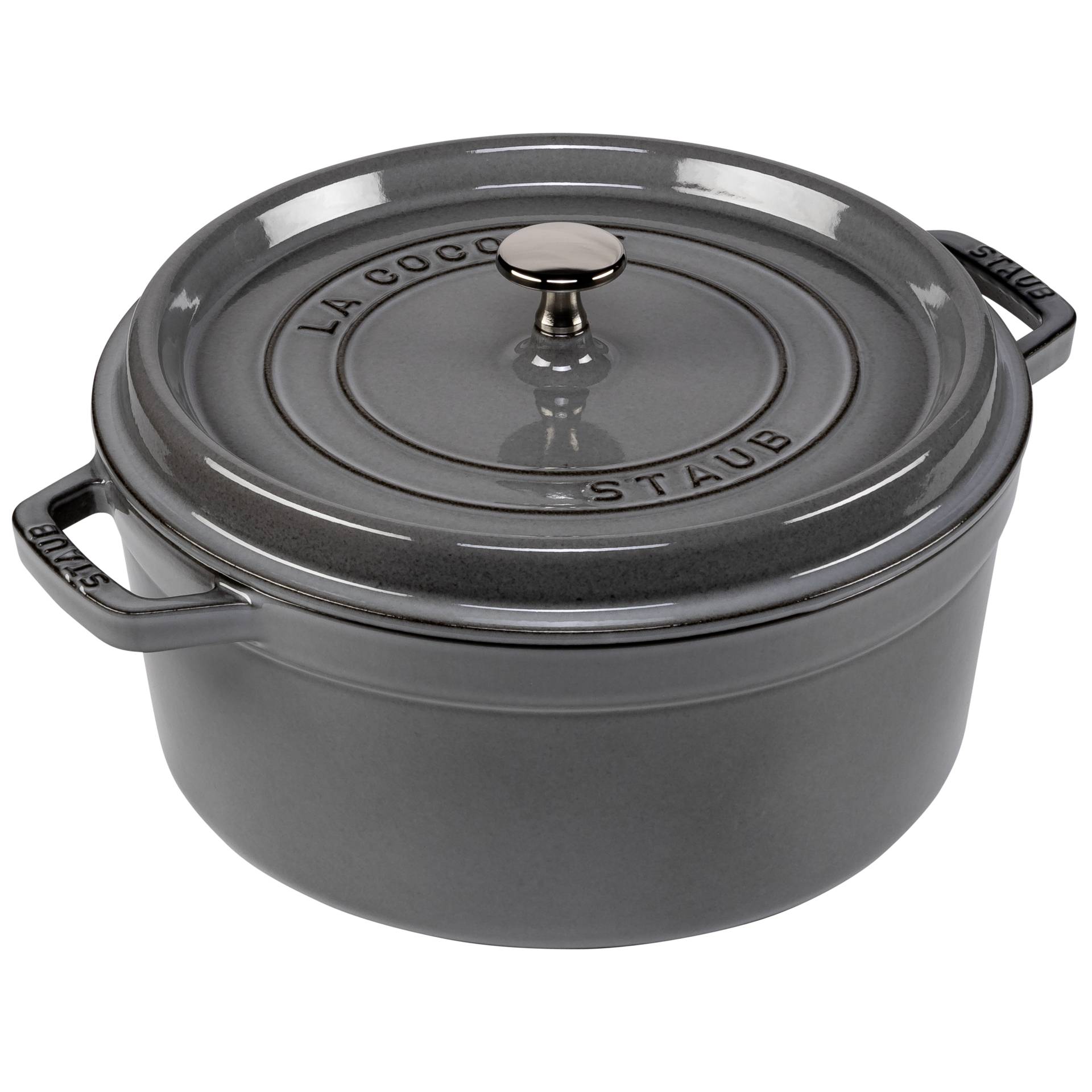 Staub Round Cocotte, 26cm Graphite Grey, Cast Iron