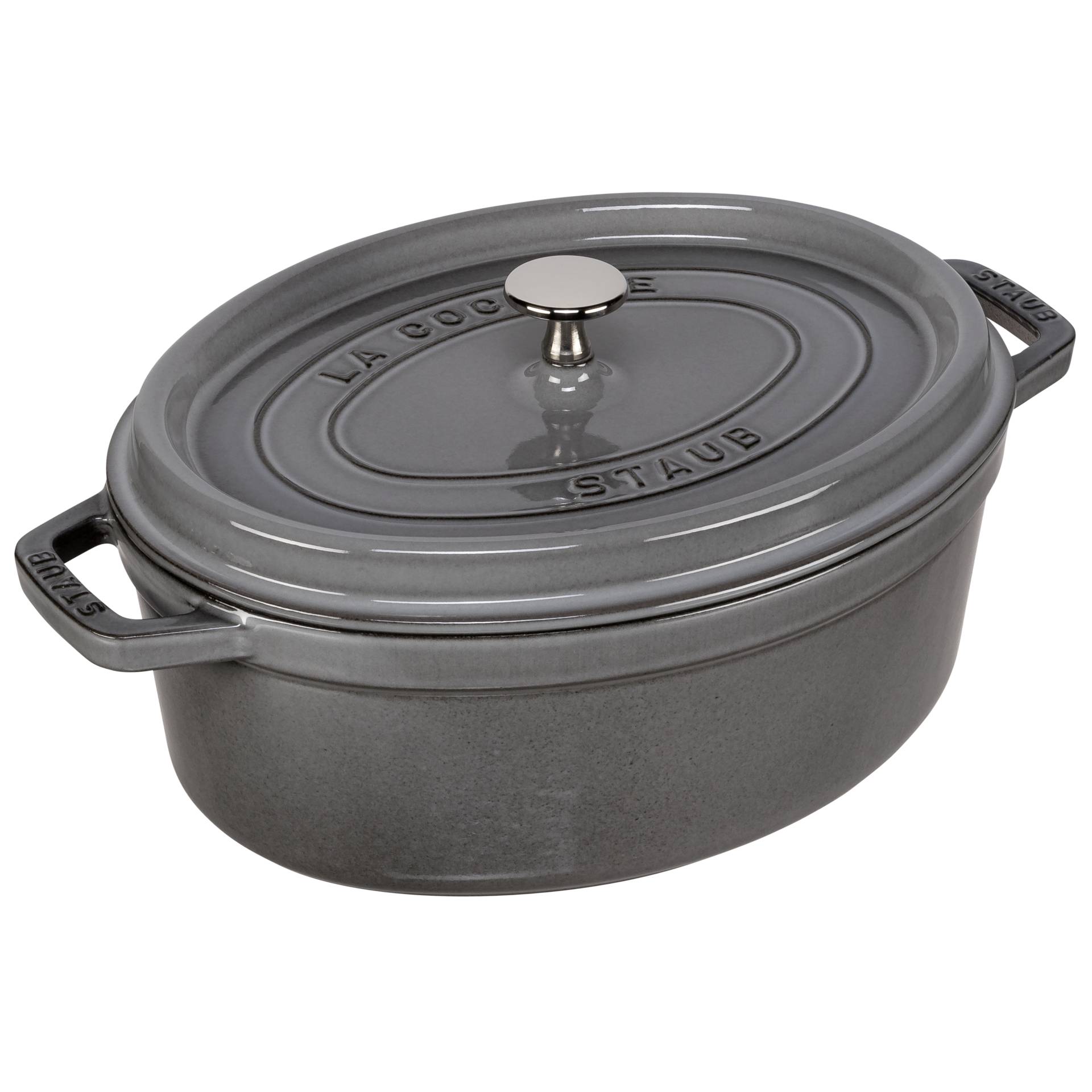 Staub Oval Cocotte, 29cm Graphite Grey, Cast Iron