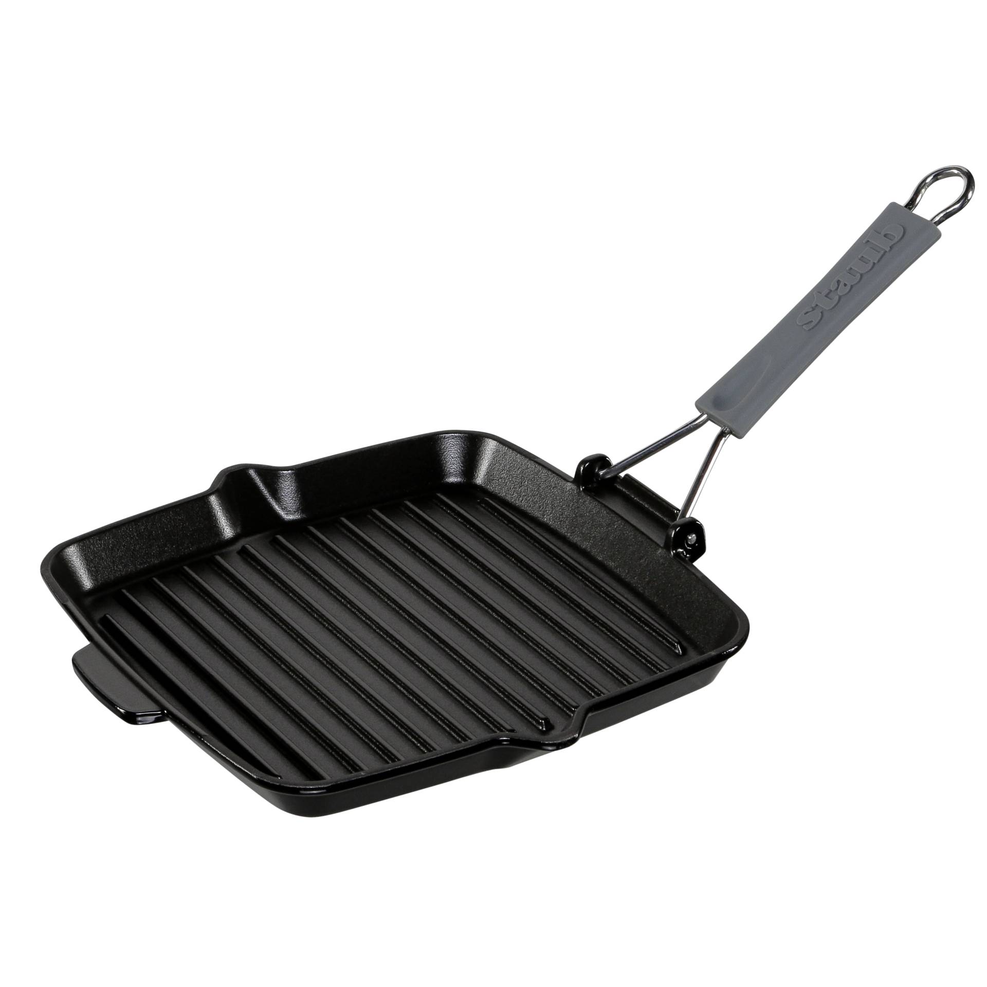 Staub Square Grill Pan 24cm induction, Black, Cast Iron