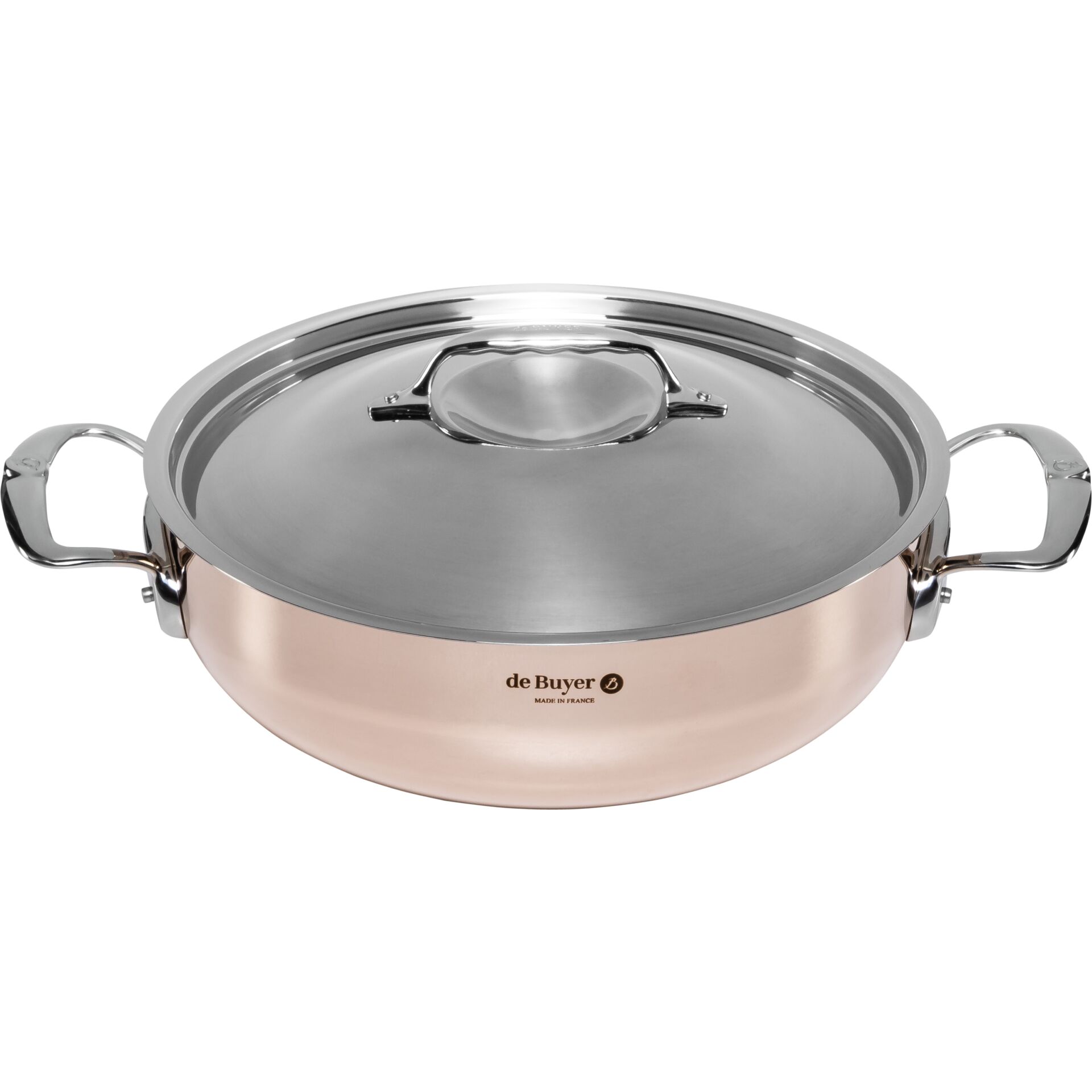 De Buyer Prima Matera Saucepot Copper/Steel 28cm curved induct.