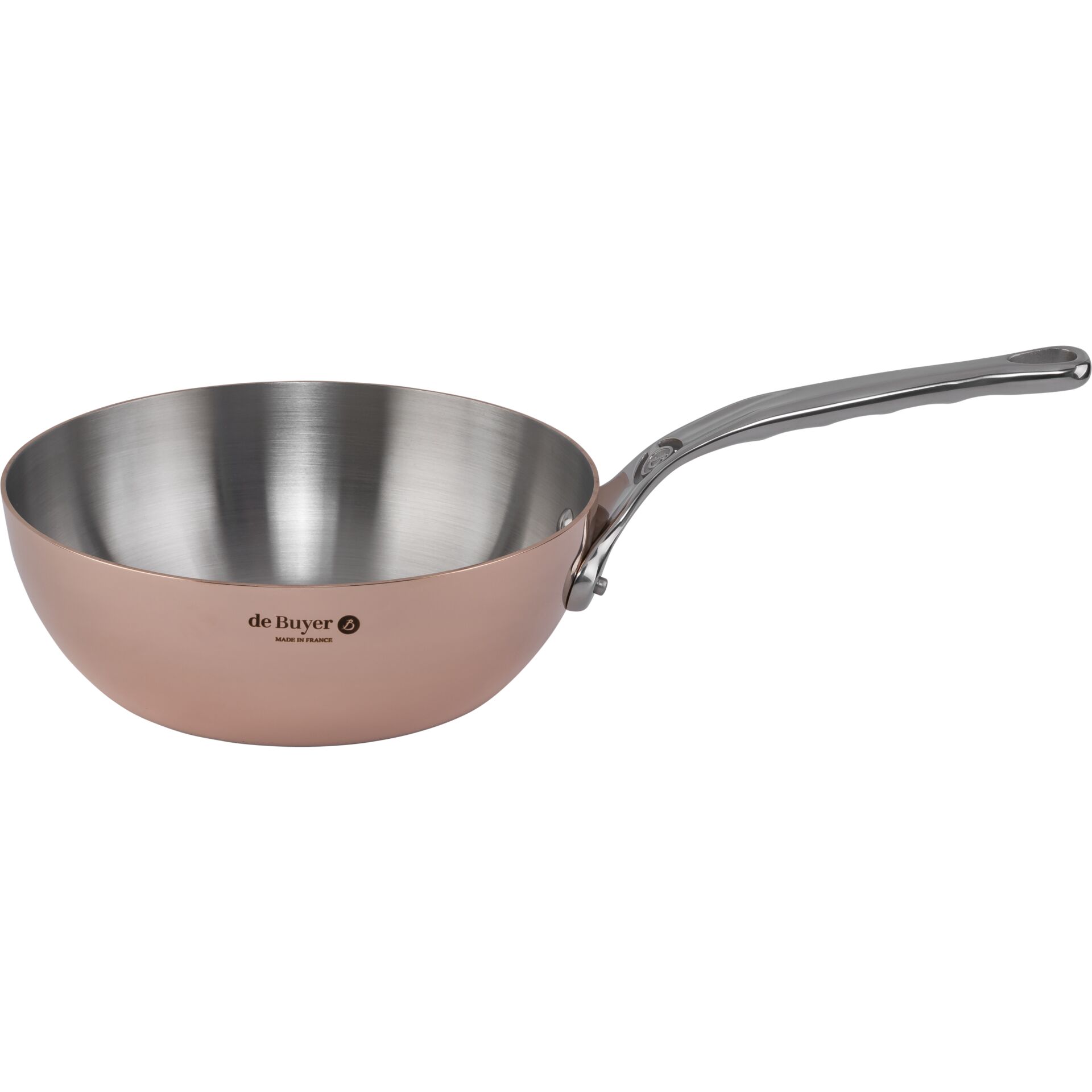 De Buyer Prima Matera Sauté Pan Copper/steel 20cm curved ind.