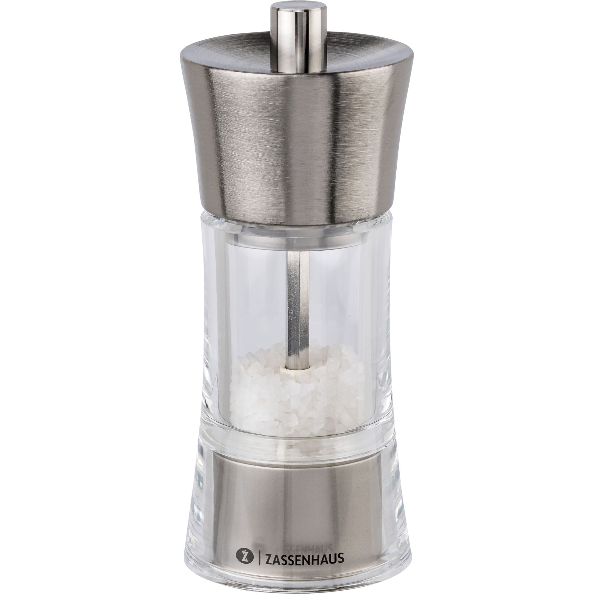 Zassenhaus salt mill Aachen Acrylic Glass/Inox 14 cm