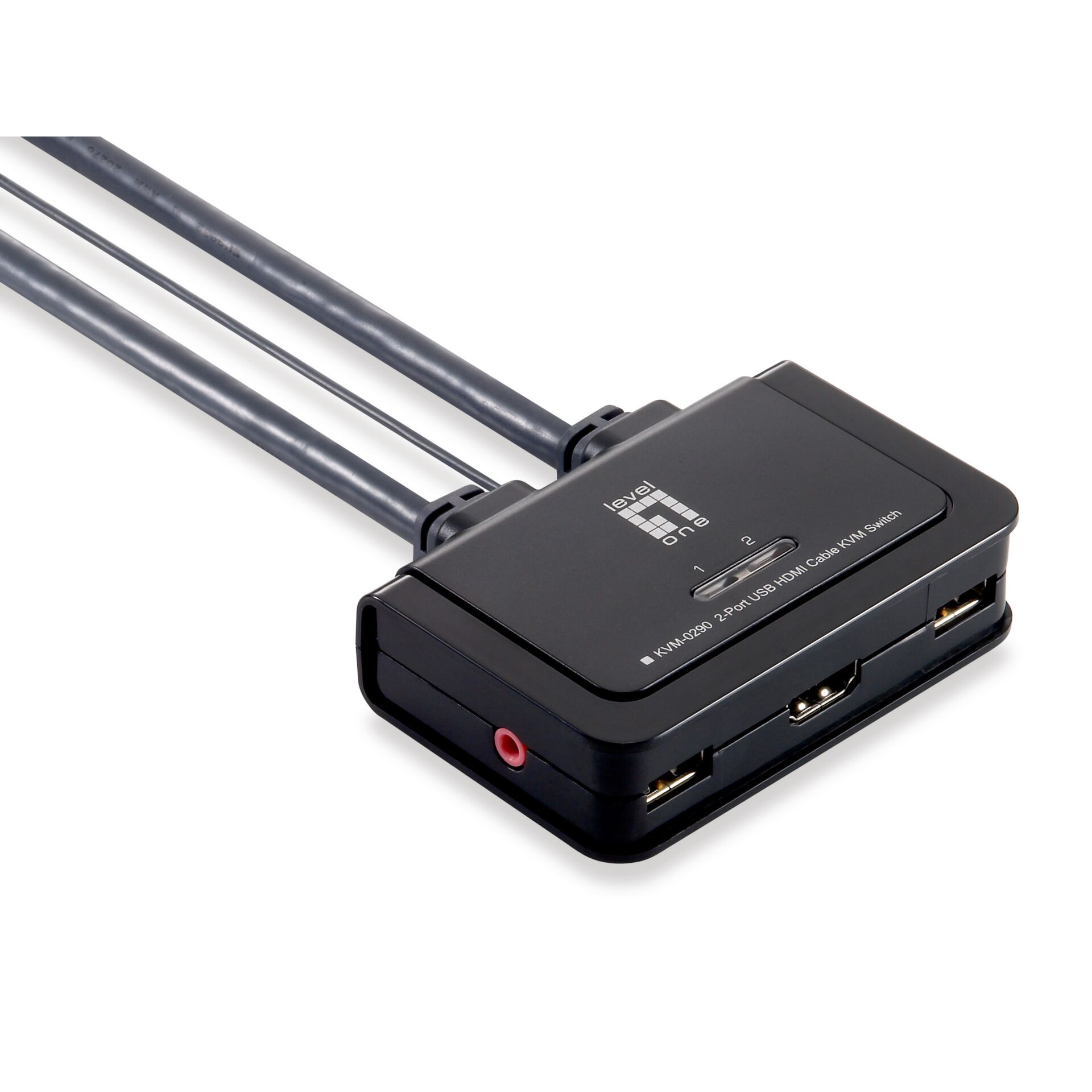 LevelOne KVM-0290 2-Port-USB HDMI-Cable-KVM-Switch