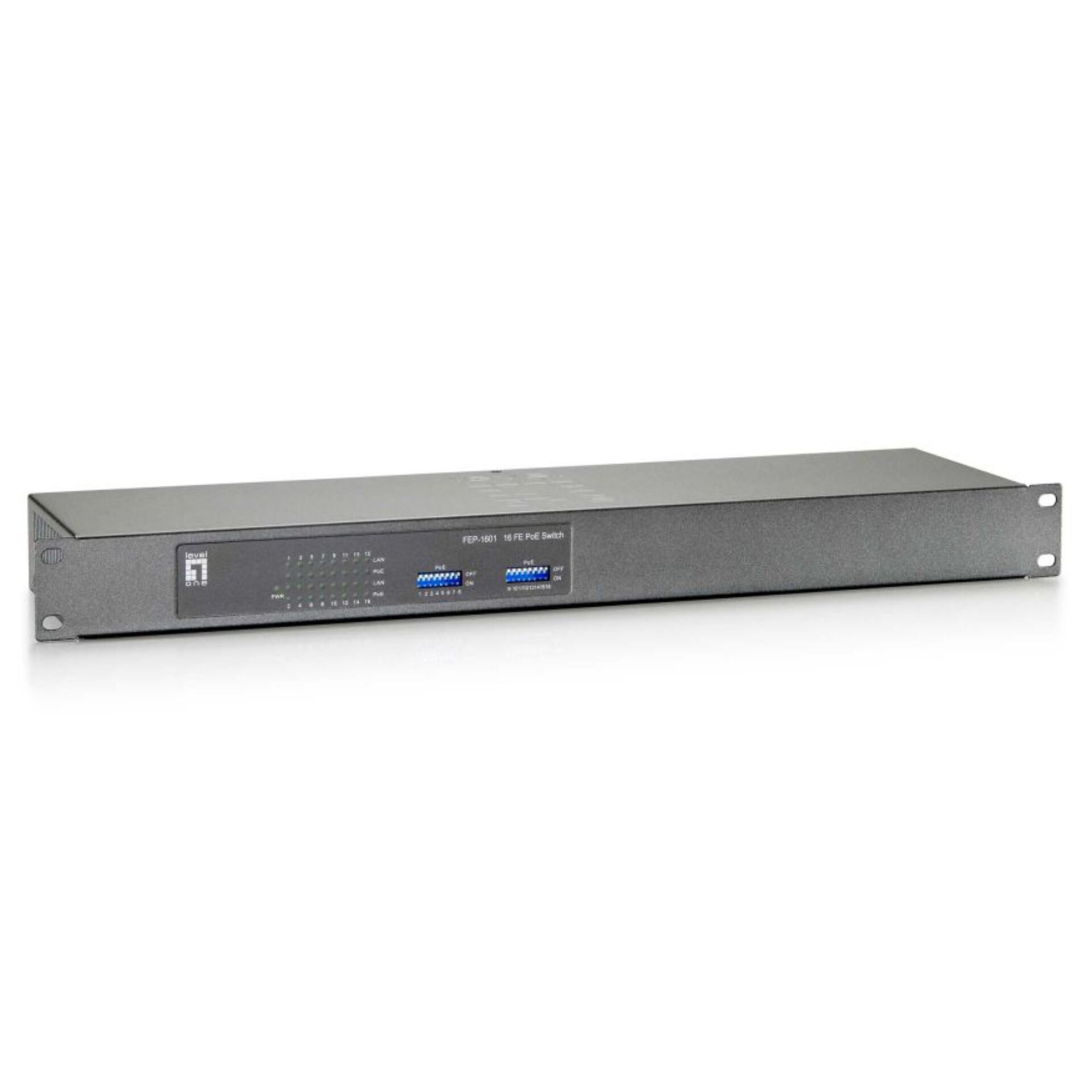 LevelOne FEP-1601W120 16-Port-Fast Ethernet-PoE-Switch