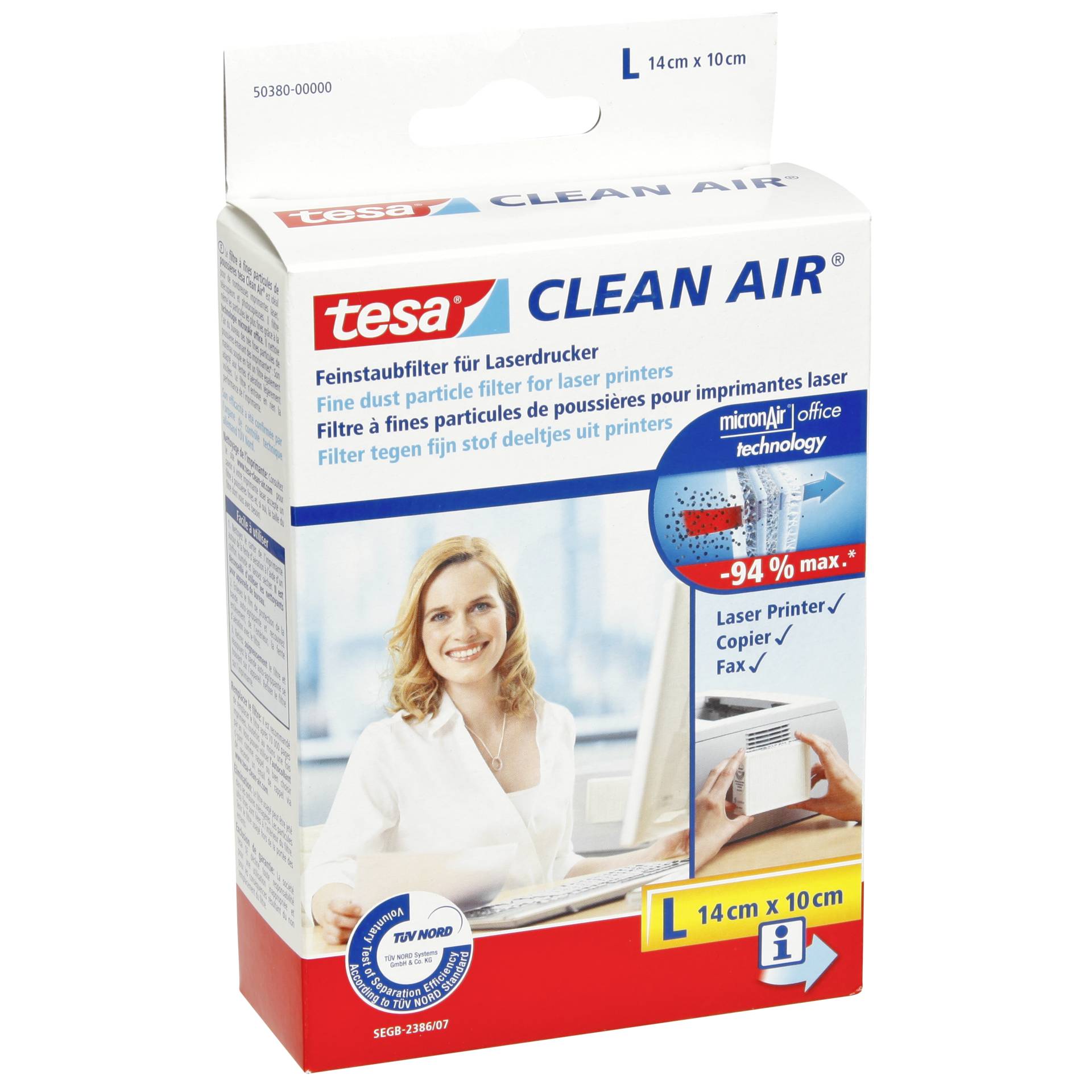 Tesa Fine dust particle filter size L 14 x 10 cm Clean Air