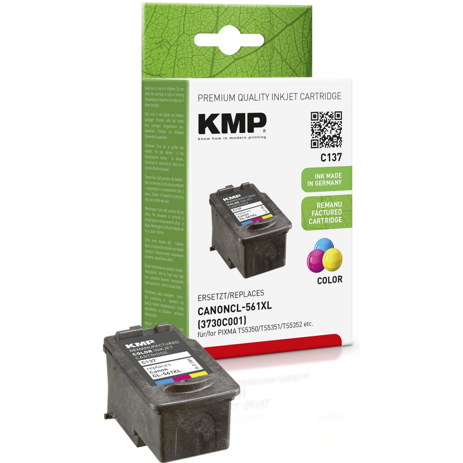 KMP C137 ink cartridge color compatible with Canon CL-561 XL