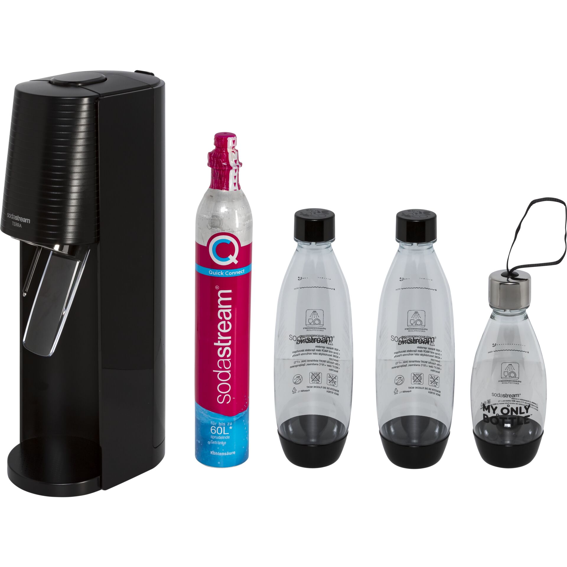 SodaStream Terra black Promo Pack with 3 bottles