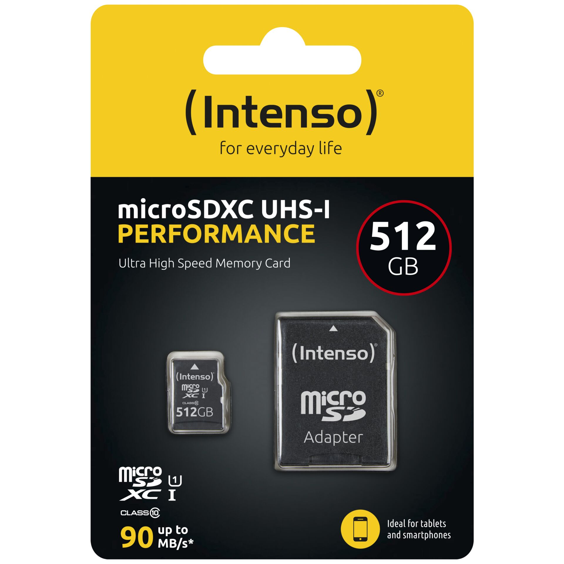 Intenso microSDXC 512GB C10 UHS-I U1 Performance Adapter