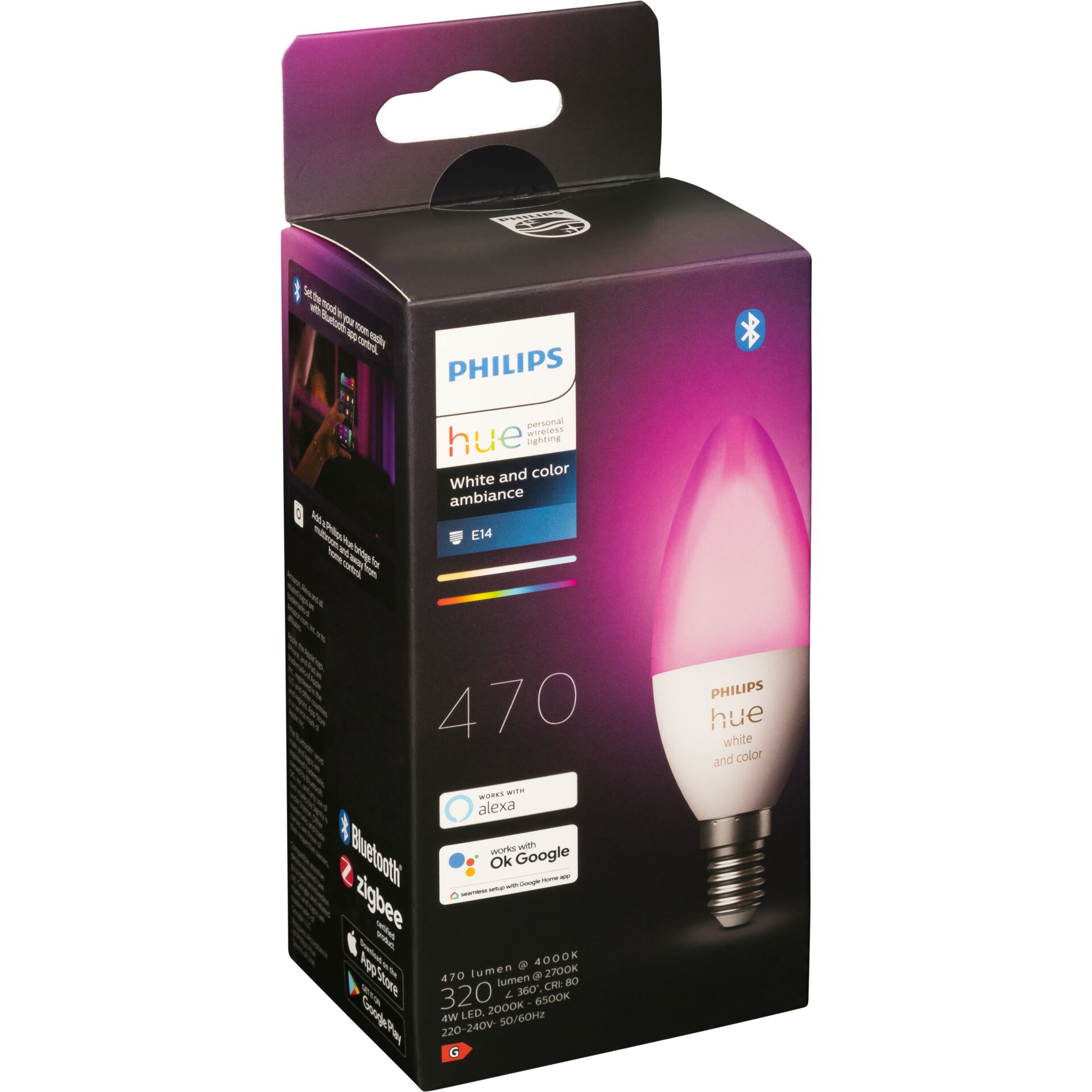 Philips Hue LED Candle E14 BT 5,3W 470lm White Color Ambiance