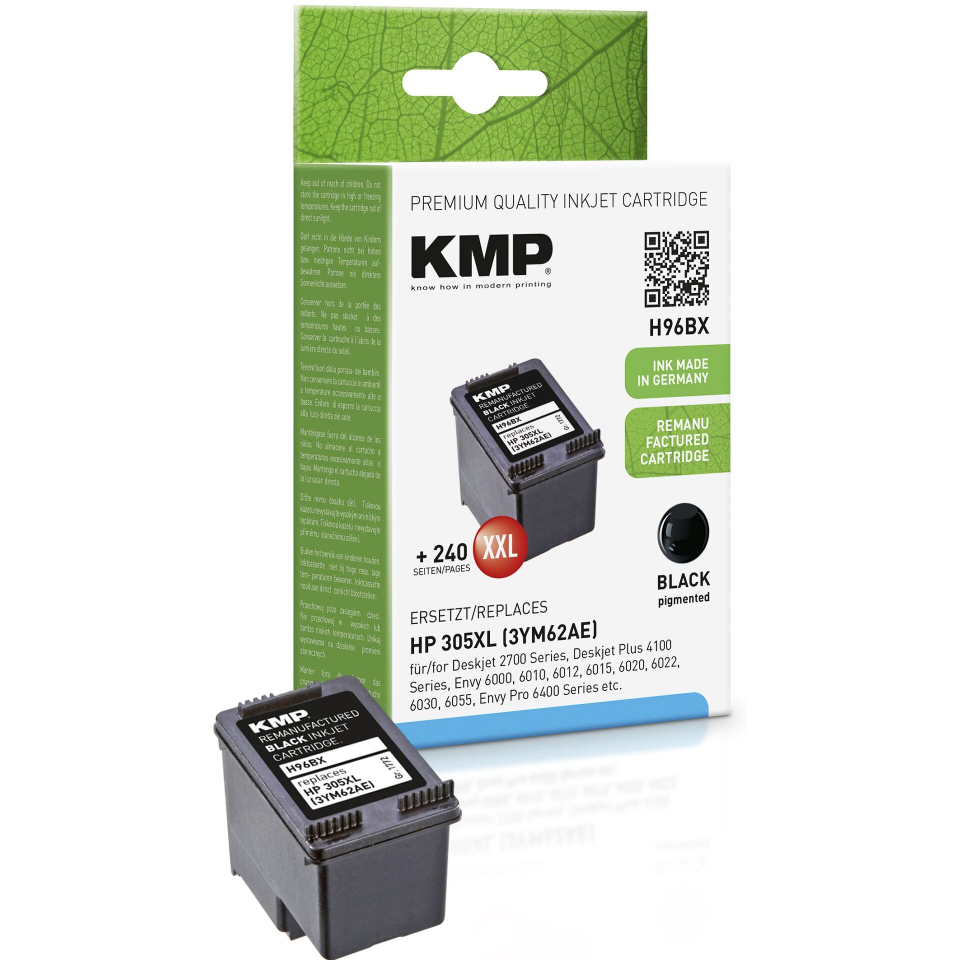 KMP H96BX ink cartridge black compatible with HP 3YM62AE