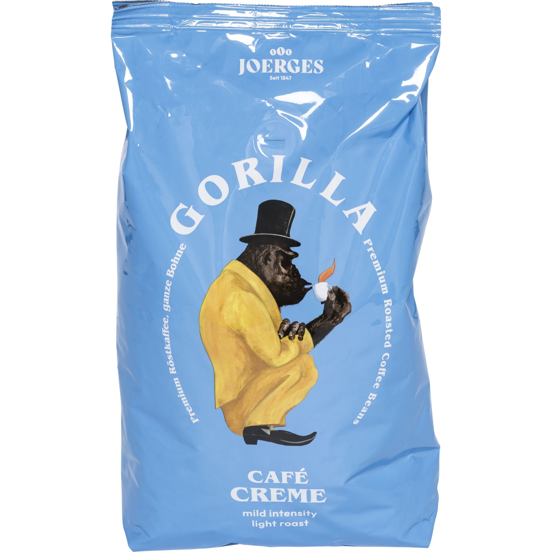 Joerges Gorilla Cafè Creme blue 1 Kg Coffee Beans