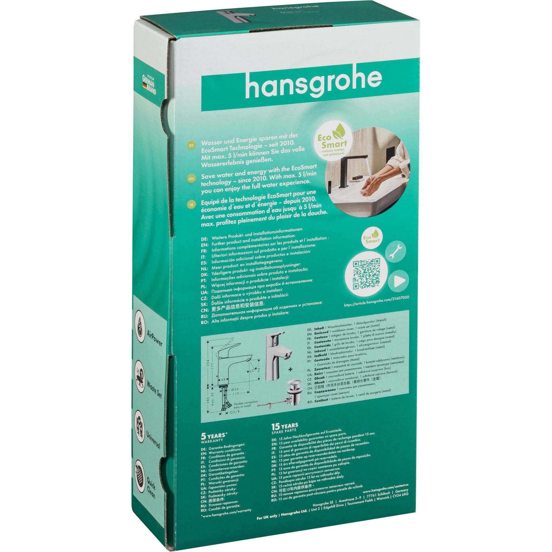 Hansgrohe Focus Single lever basin Mixer 100 w. pop-up waste