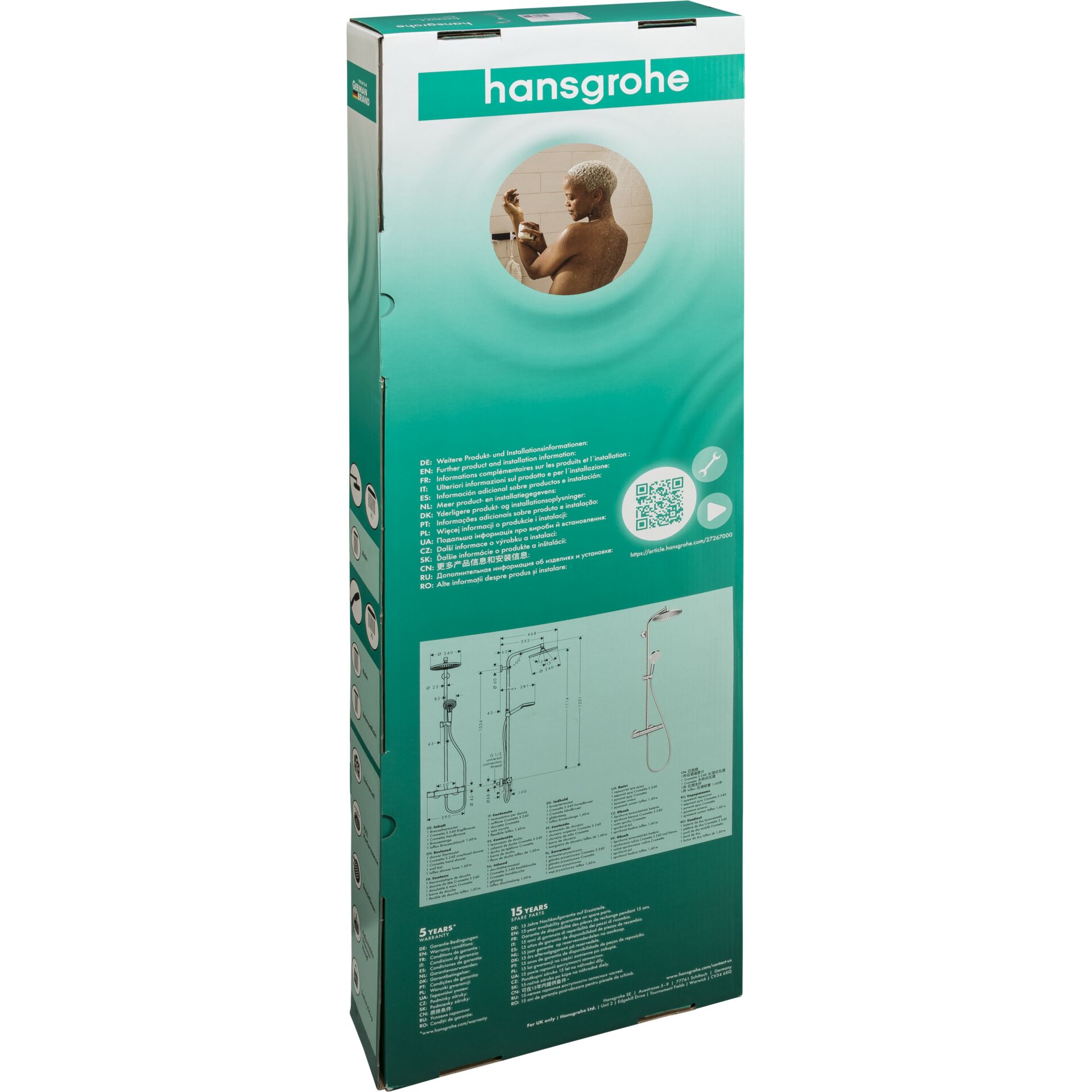 Hansgrohe Crometta S Showerpipe 240 1jet with Thermostat chrome
