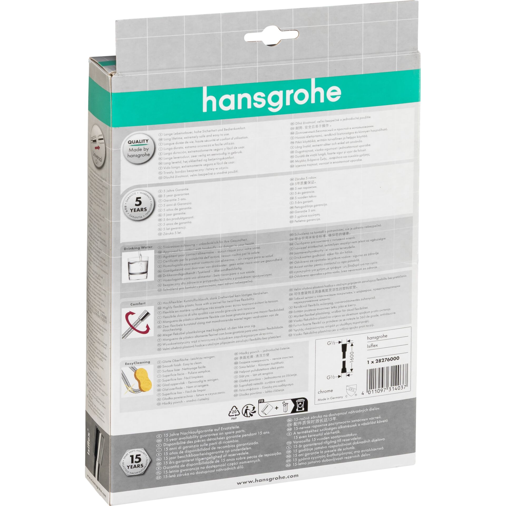 Hansgrohe Isiflex Shower hose 160cm chrome