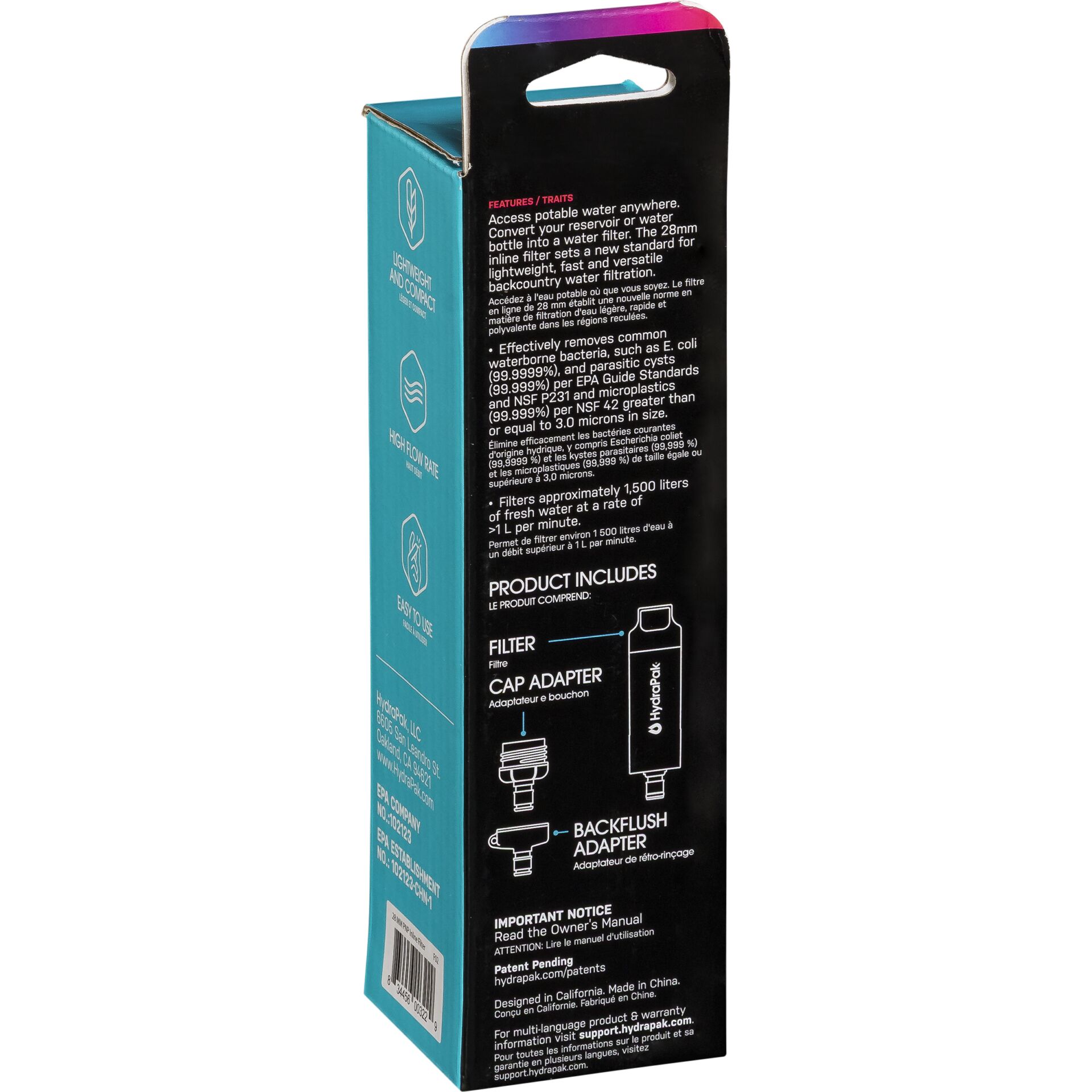 HydraPak Filter 28mm blue