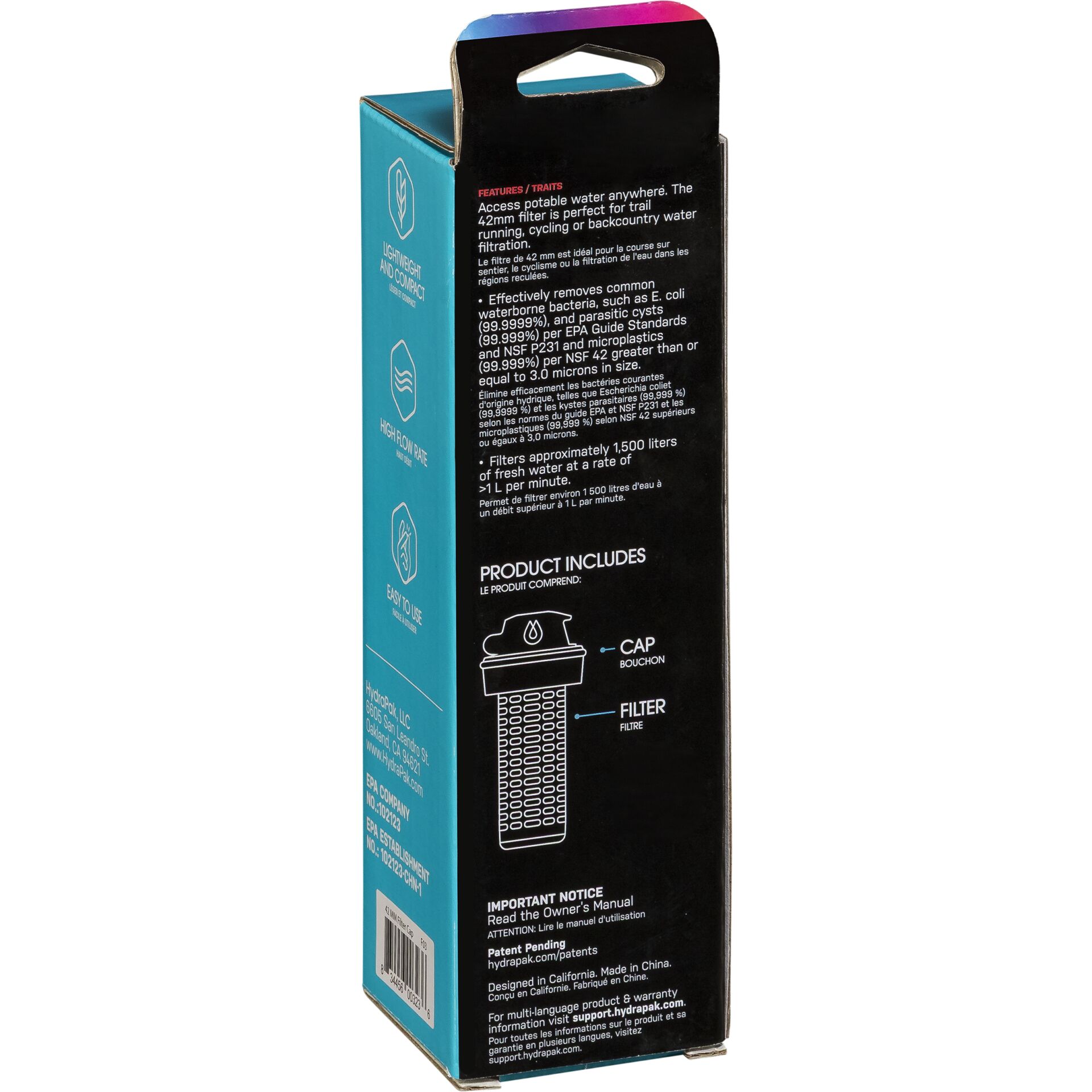 HydraPak filter cap 42mm blue