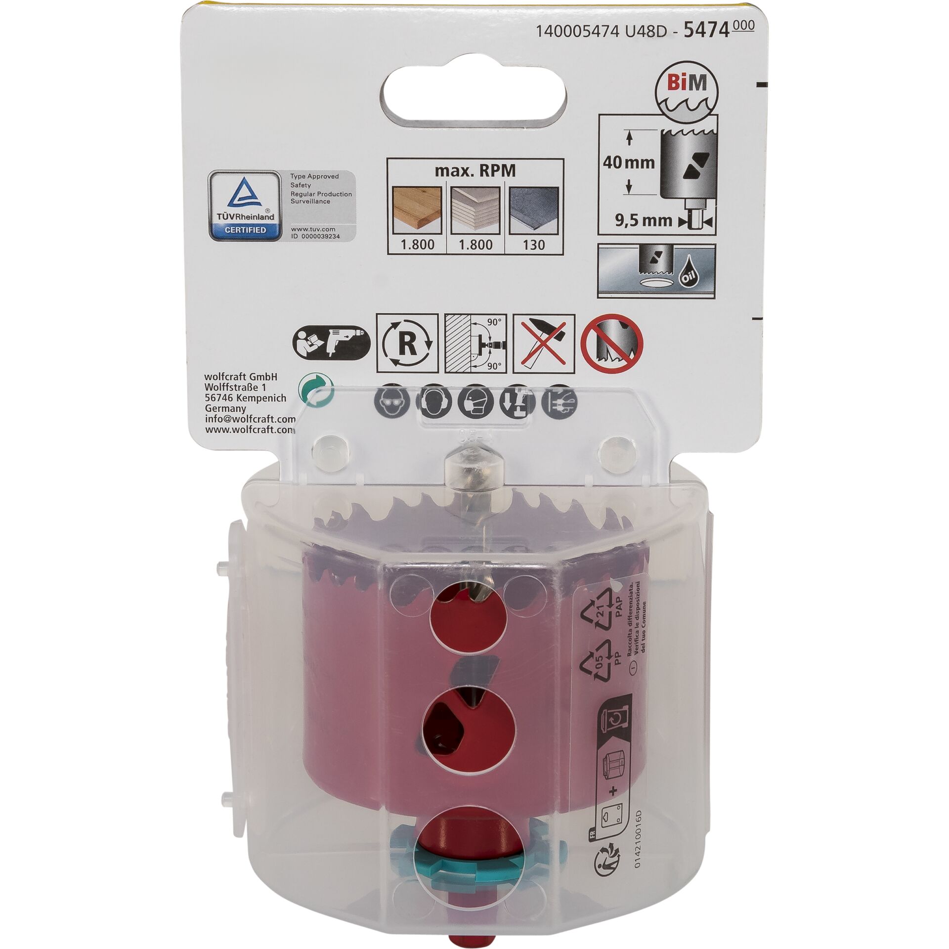 Wolfcraft Bi-Metal Hole Saw 68mm
