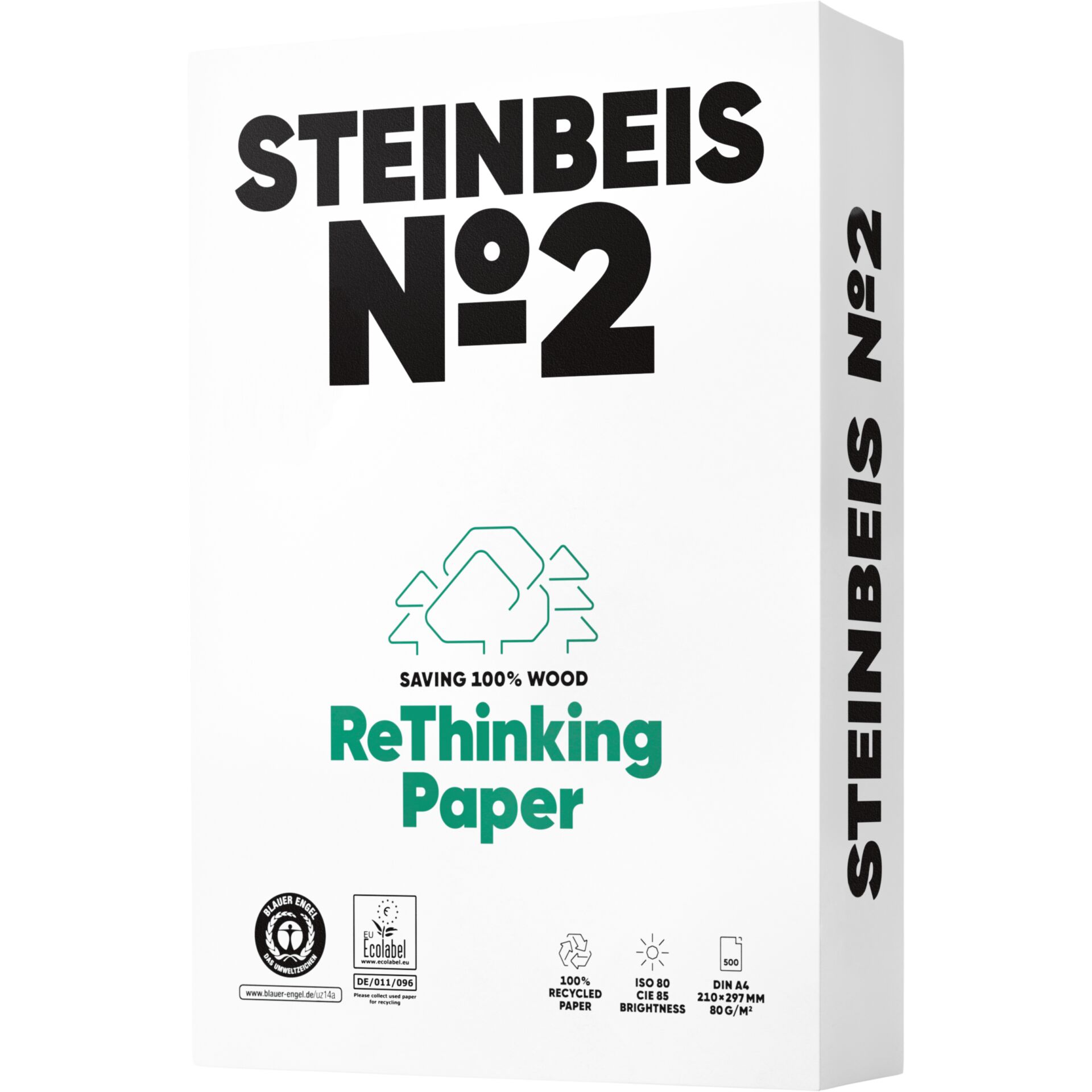 Steinbeis No. 2 recycled paper A 4 80 g 500 Sheets ISO 80