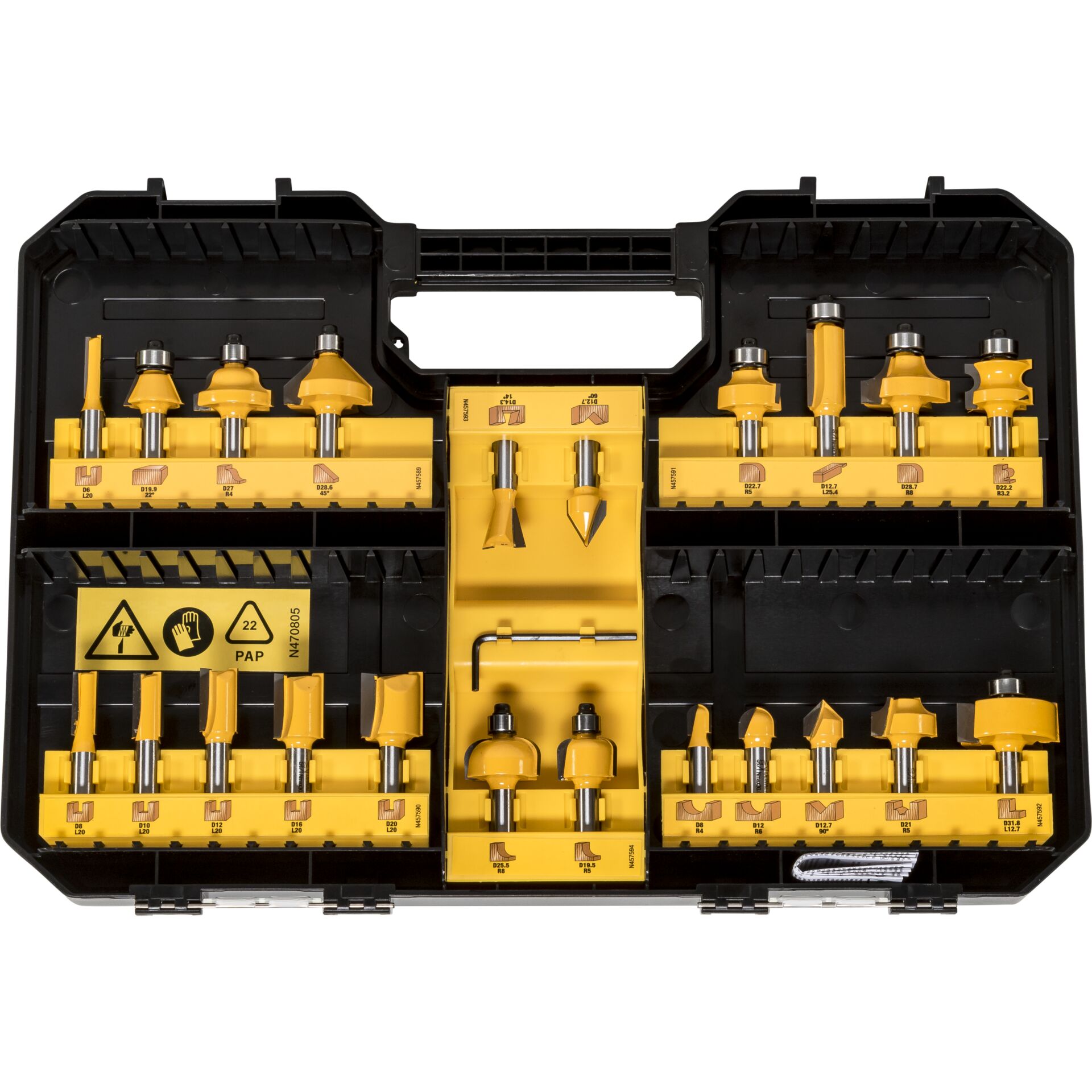 DeWalt DT90017-QZ Router Bit Set, 22 pcs