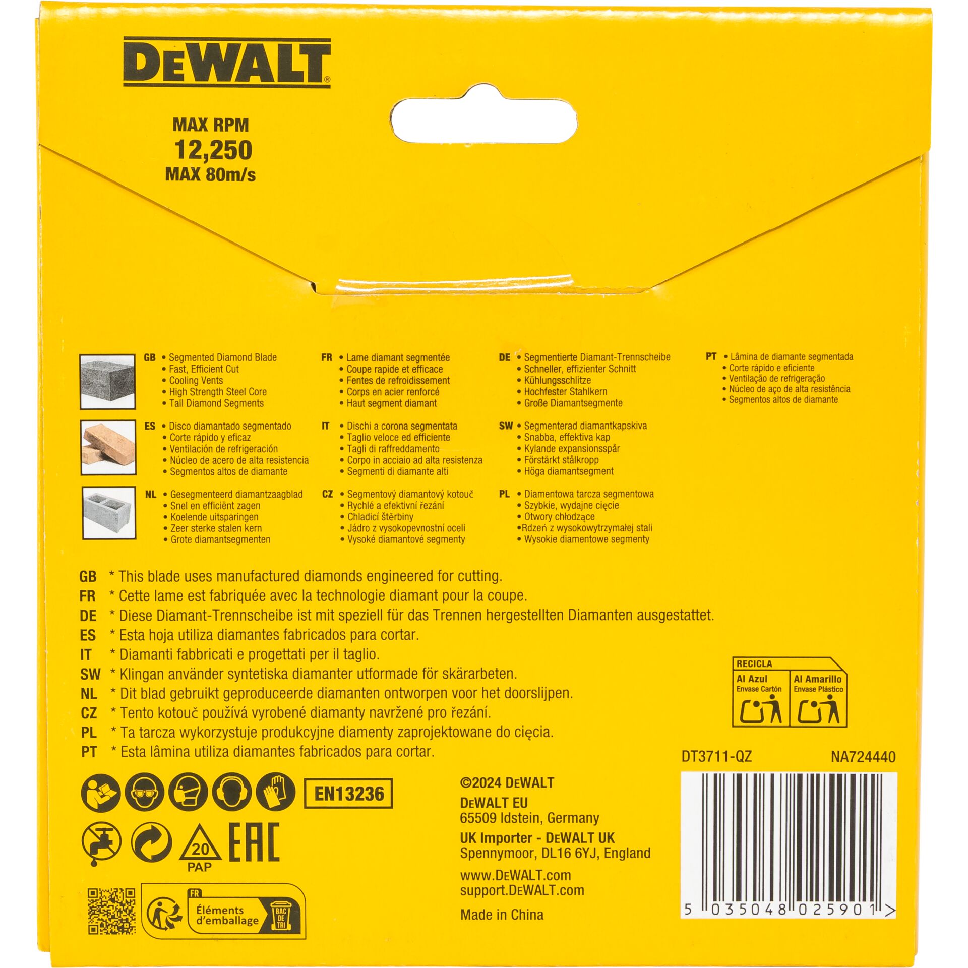 DeWalt DT3711-QZ Diamond Cutting Disc 125mm