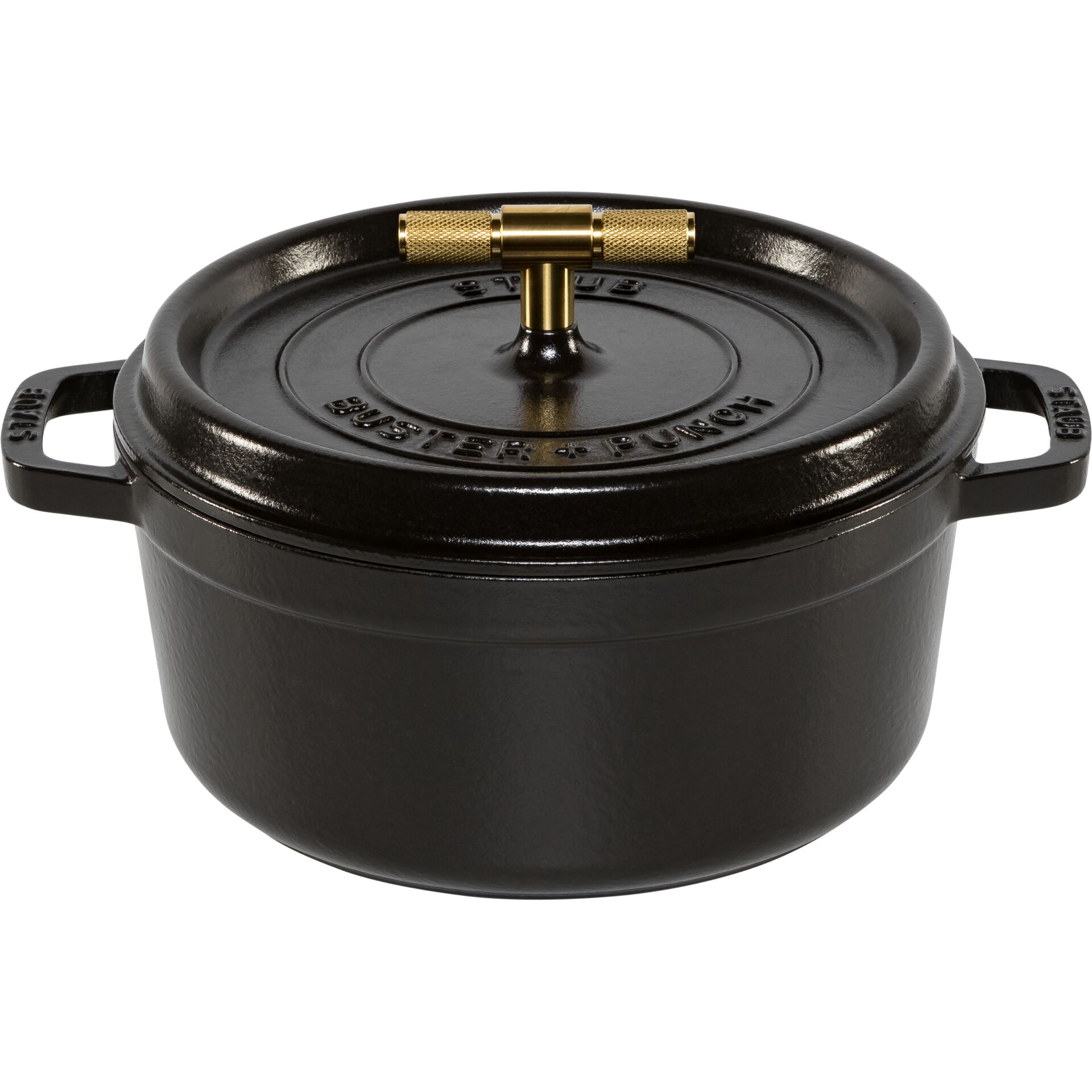 Staub La Cocotte Buster & Punch 24 cm round, Black, Cast Iron