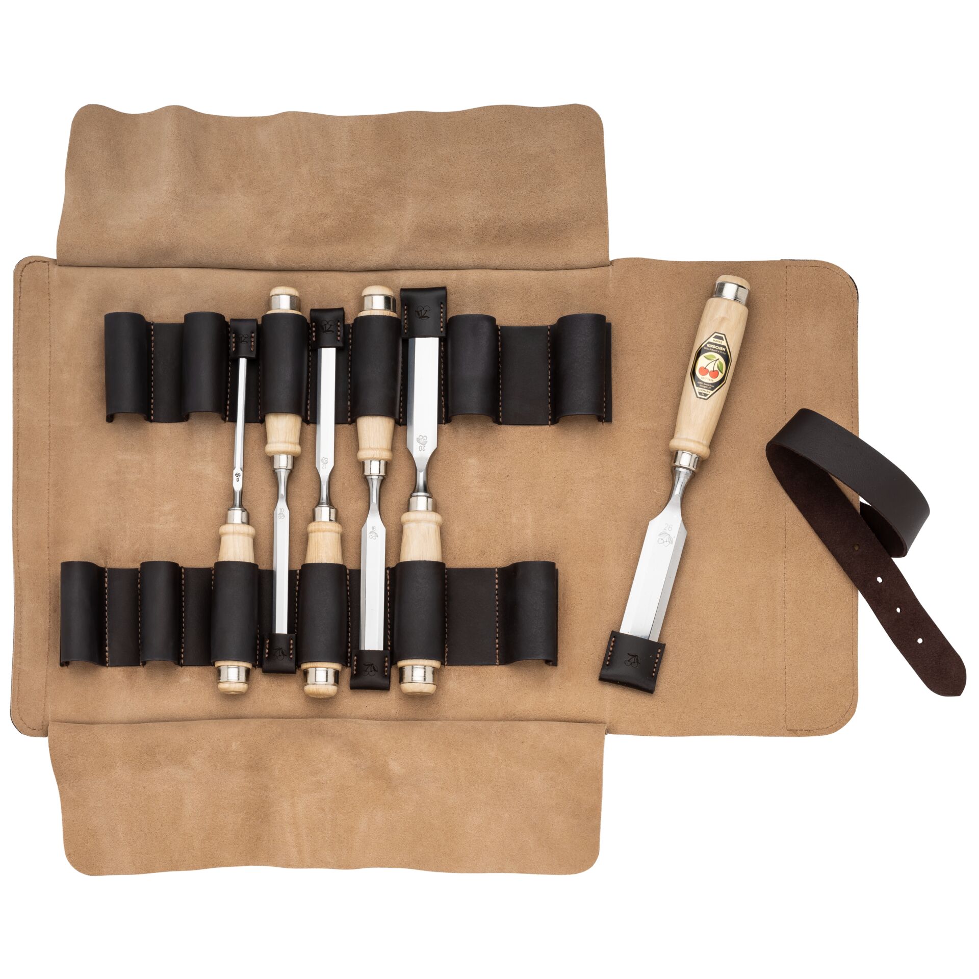 Kirschen Chisel set in leather case, 6 pcs.