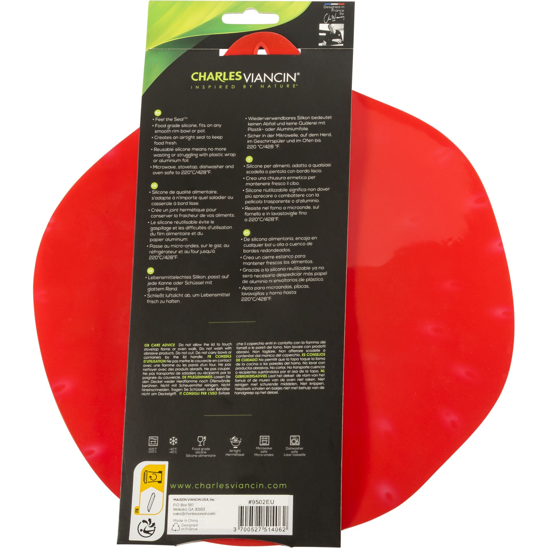 Charles Viancin BERRIES 23 cm Silicone Lid red